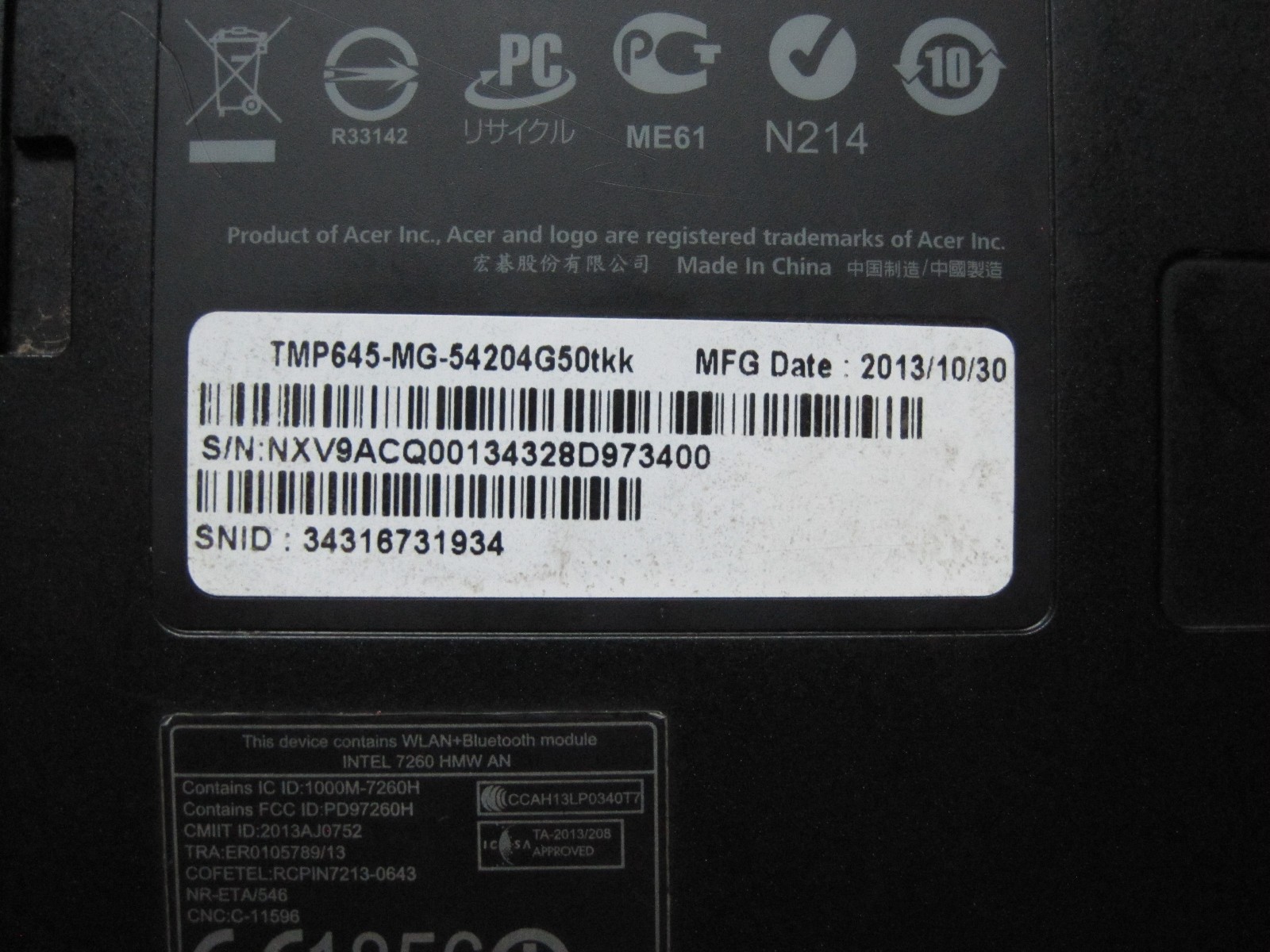 Acer TravelMat 14″ P645-MG Intel i5-4200U CPU 1.60GHz/ 4GB ram/ 320GB hard drive