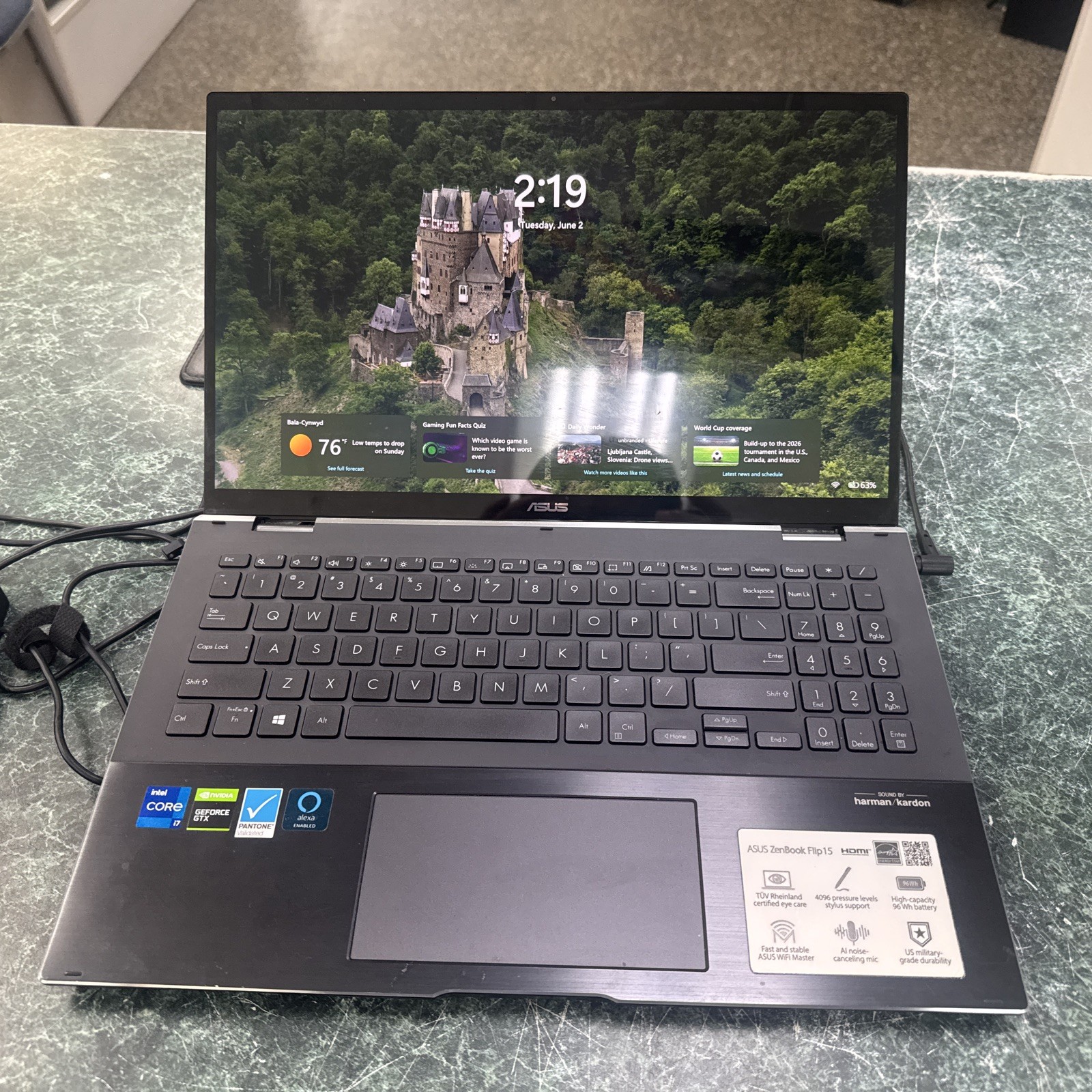 ASUS ZENBOOK FLIP 15 GeForce 1650 Ti I7-1165G7 | 1TB NVMe | AC Adapter Windows