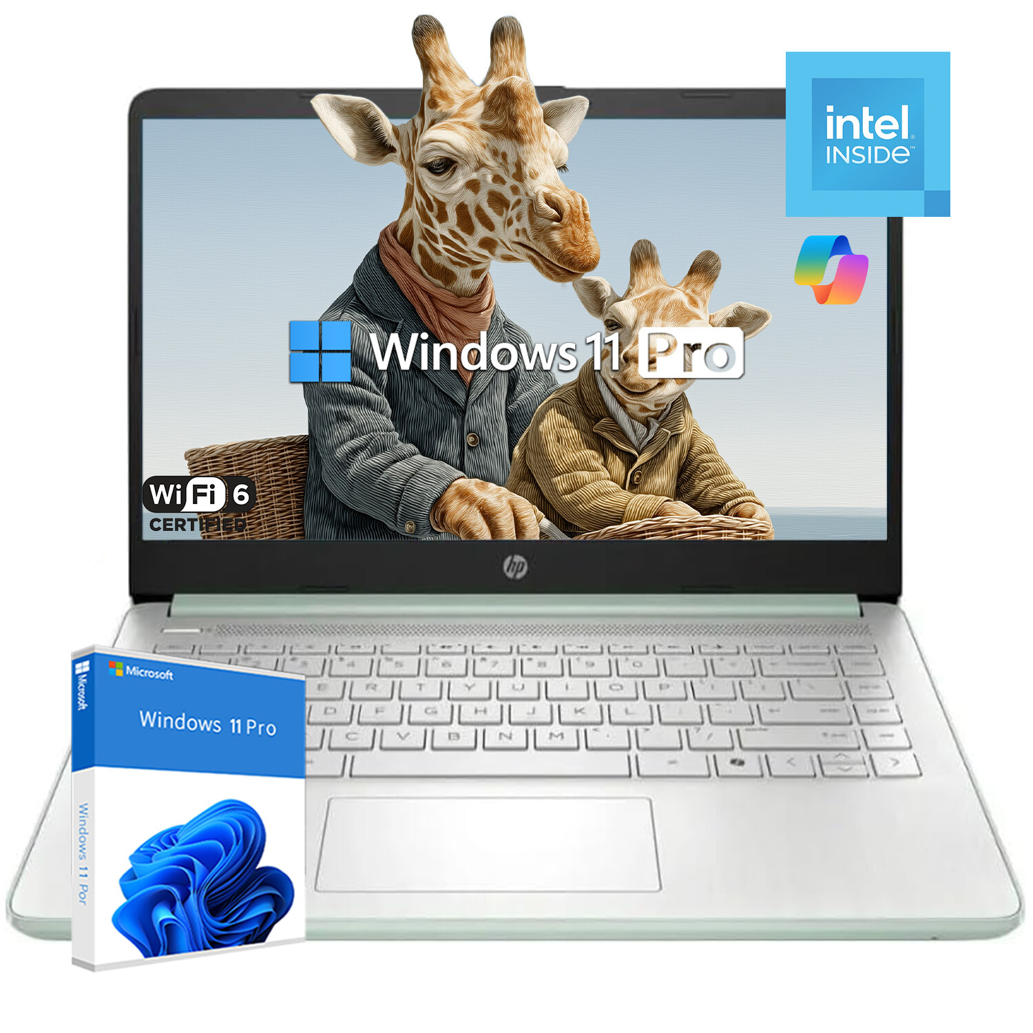 HP Laptop 14″ HD 4 core Intel N150 128eMMC Up To 16GB RAM Win 11 Pro – open box