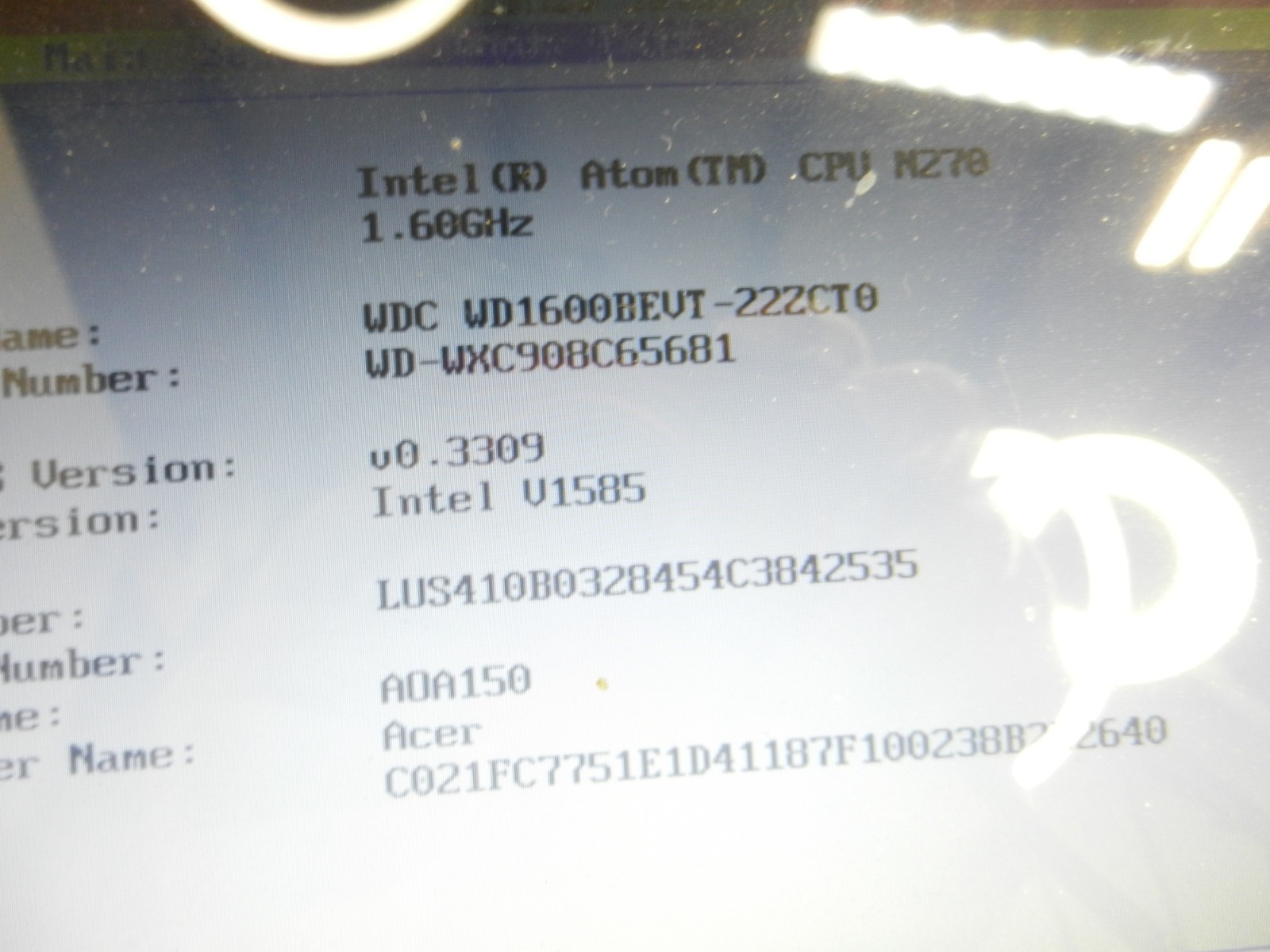 Acer Aspire One Series ZG5 Intel Atom 1.60GHz Netbook Laptop – NO O.S. /HDD