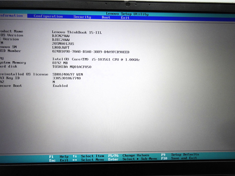Lenovo ThinkBook 15-IIL Laptop i5-1035G1 8GB 500GB Win 10 COA Grade C