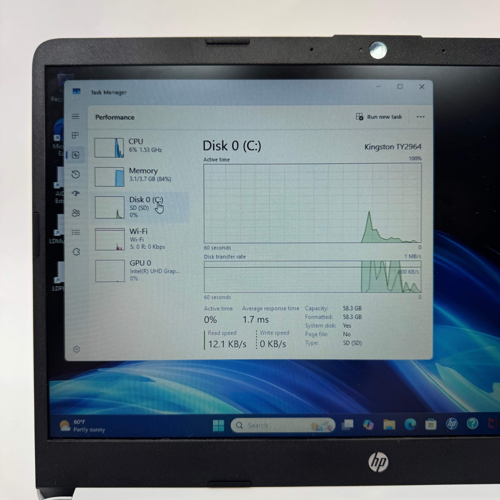 HP Laptop 14-DQ3000DX 14″ Celeron N4500 1.1GHz 4GB RAM 64GB SSD