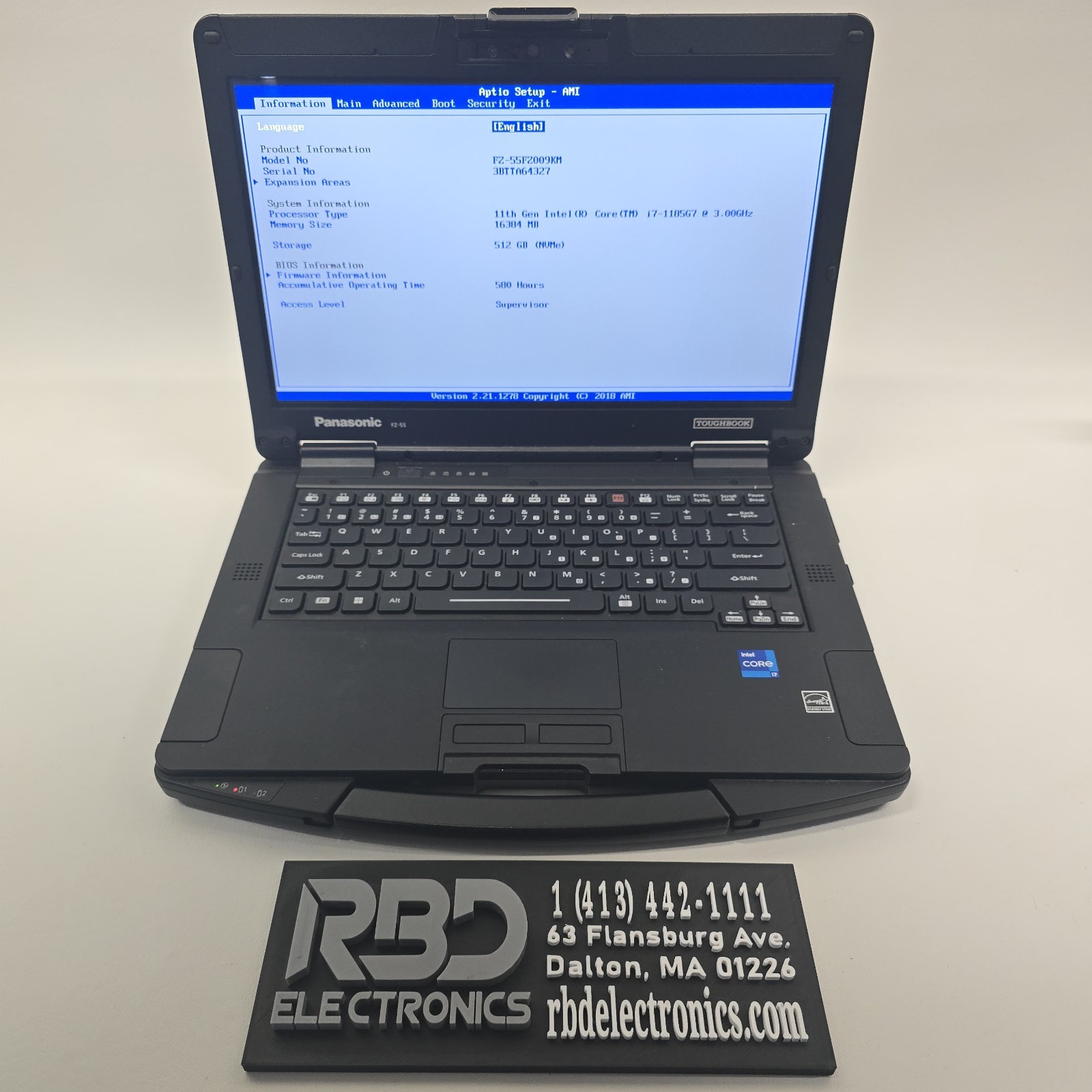 Panasonic Toughbook FZ-55 MK2 FHD Touch I7-1185G7 16GB 512 NO OS/AC