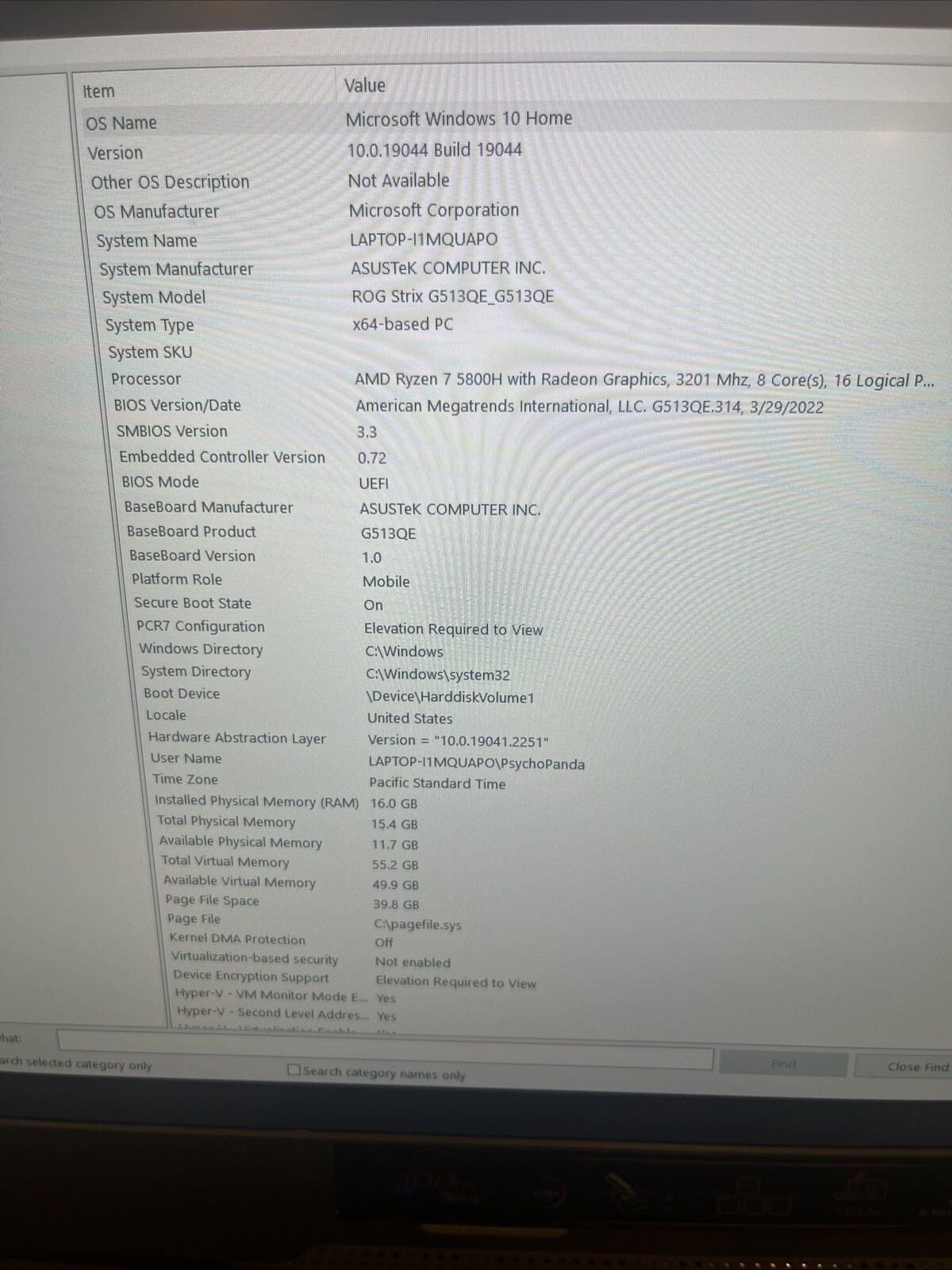 Open Box ASUS rog strix g15 gaming laptop RTX 3050Ti/AMD Ryzen 7 4800h