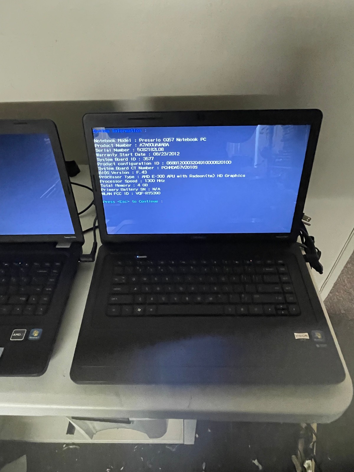 Lot of 2 COMPAQ Presario (1) CQ56 & (1) CQ57