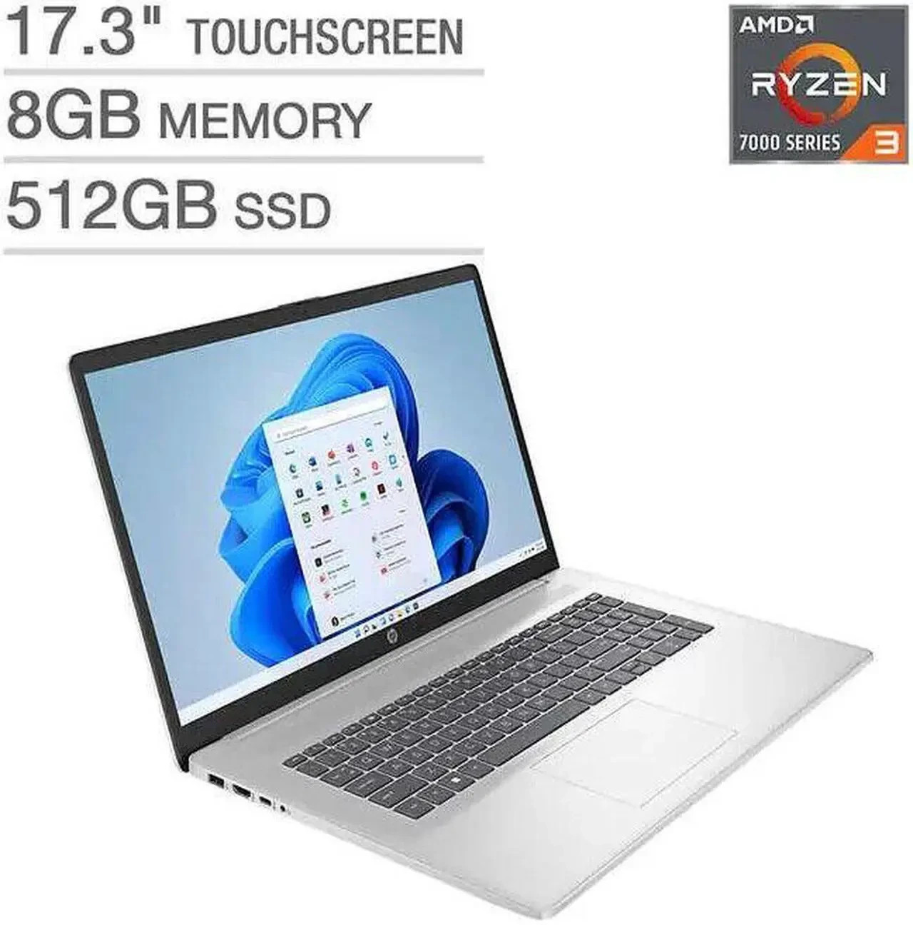 HP 17.3″ Touchscreen Laptop – AMD Ryzen 3 7320U – Windows 11 17-cp2035cl