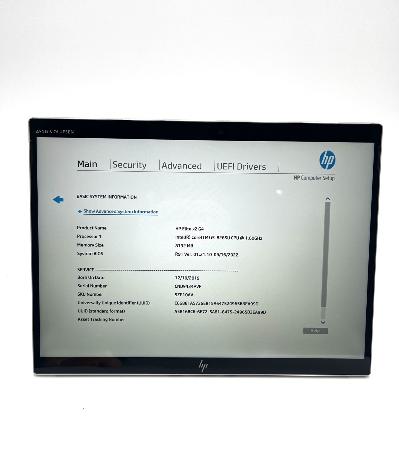 HP Elite x2 G4 13″ (i5-8265u 1.60GHz – 8GB RAM – 256GB SSD )