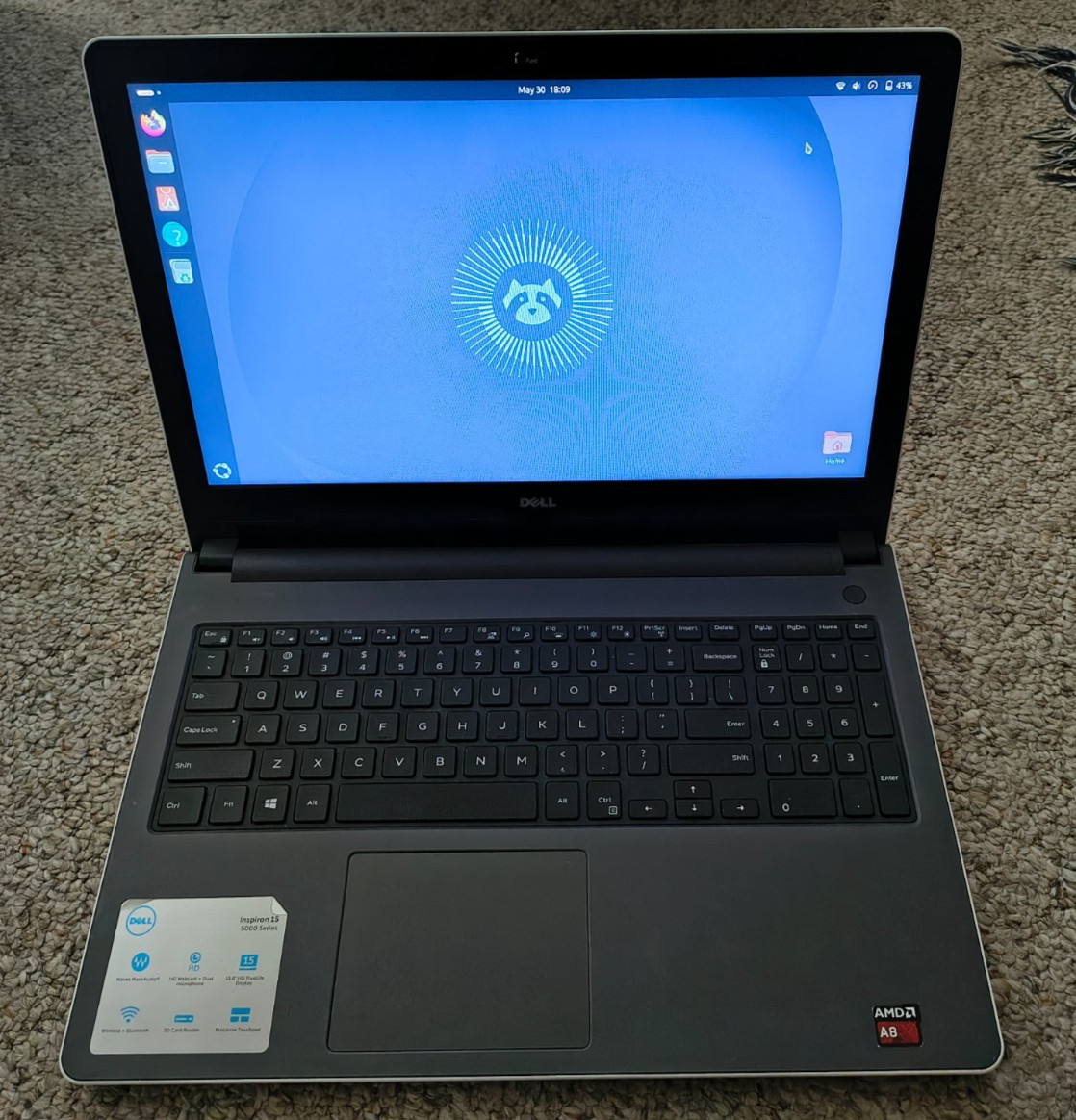 Dell Inspiron 15 5555 Laptop 2TB Hard Drive 12GB Ram AMD A8-7410 Ubuntu OS