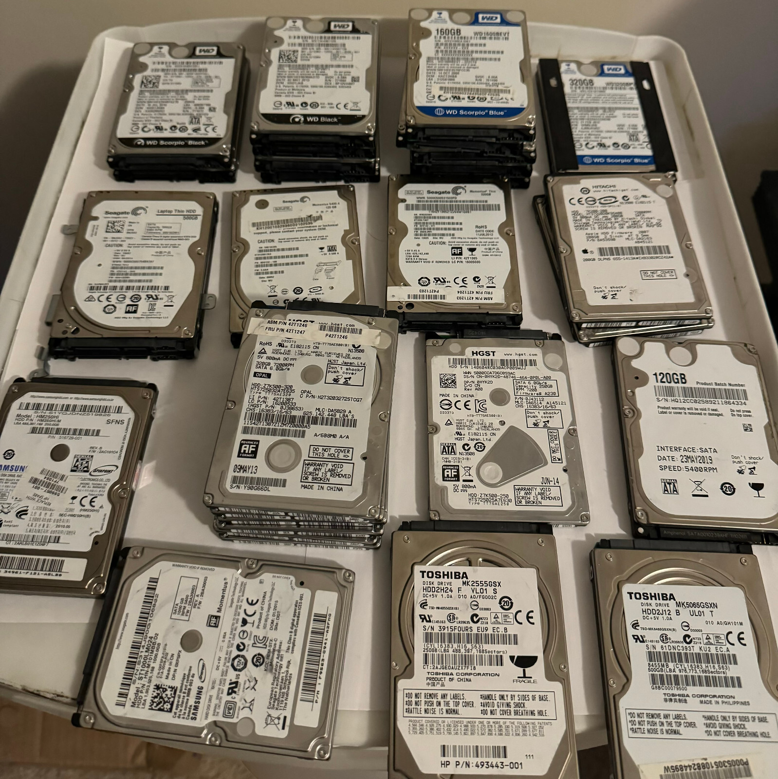 Assorted Laptop Hard Drives – Various Sizes and Brands – Starting at $5/drive!!