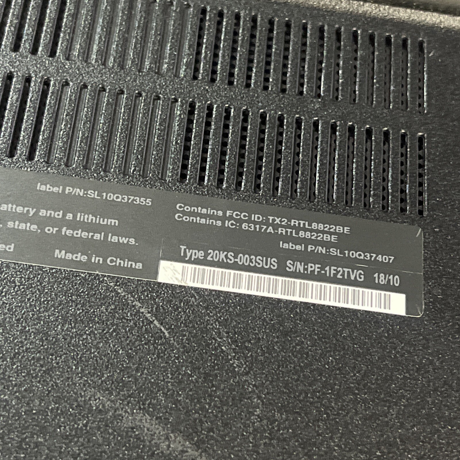 LENOVO THINKPAD E580 INTEL ORE I5-8250U 1.60GHZ 8GB RAM NO HD