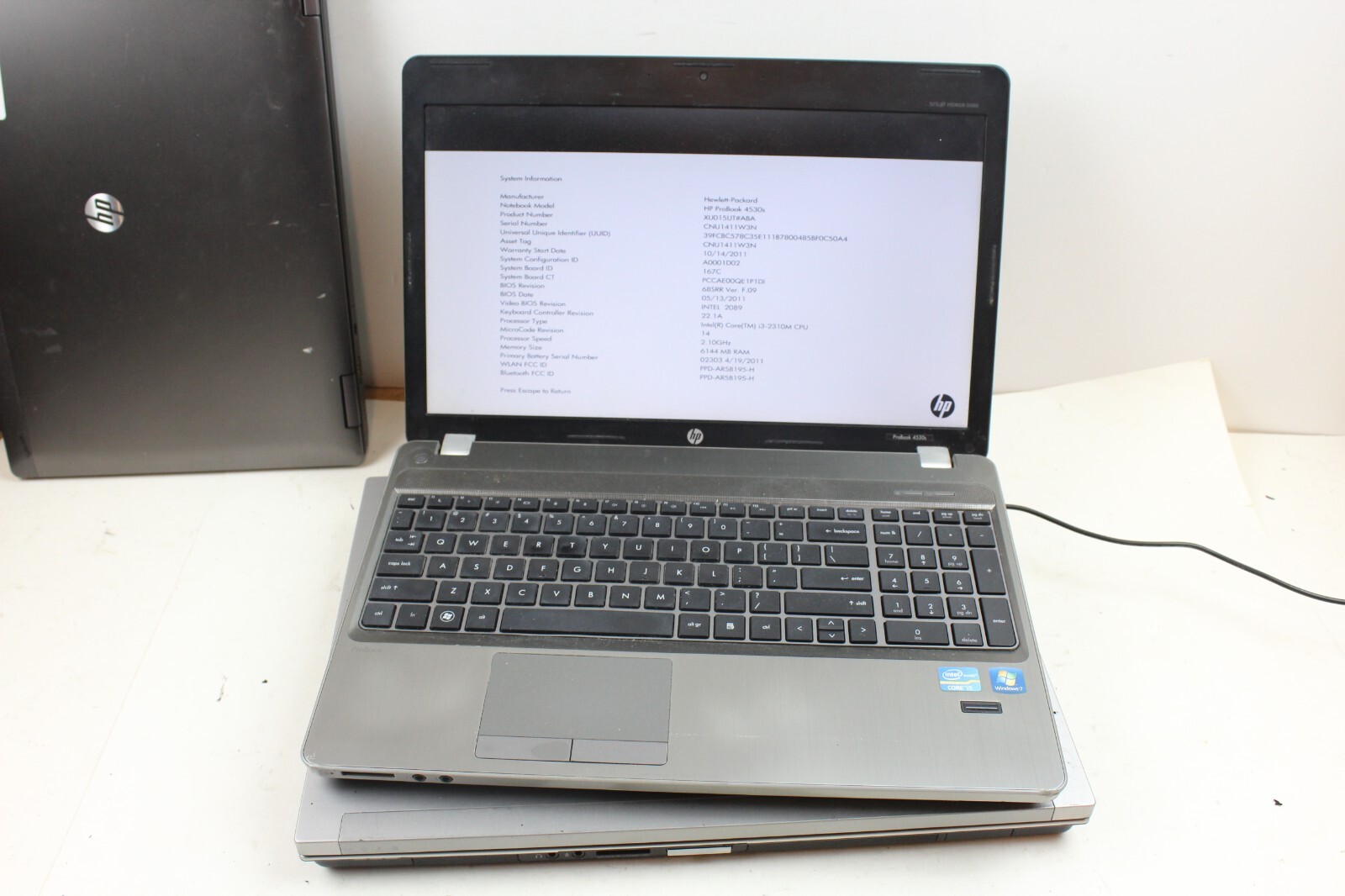 AS IS Lot of 3 HP ProBook 6560b 8730w 4530s i3 4Gb 6GB NO HDD