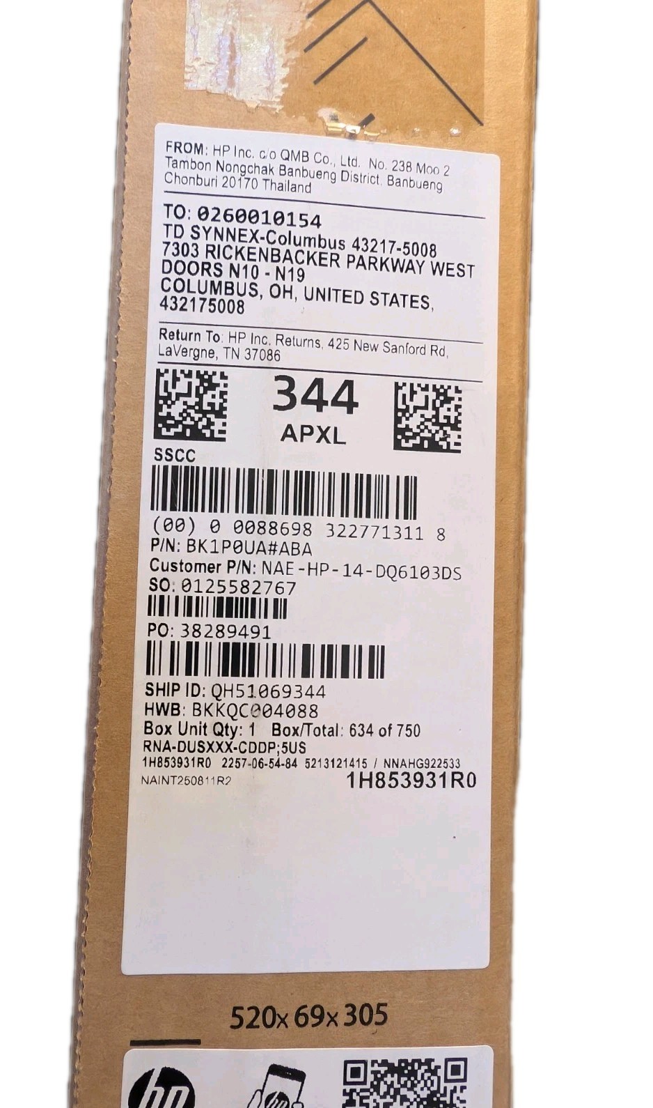 HP 14″ Touchscreen Intel 4GB RAM 128GB SSD Laptop w/Office 365 & Mouse-Blue-NEW