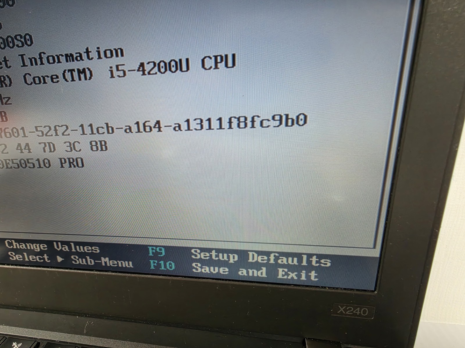 LENOVO THINKPAD X240 – BOOTS TO BIOS – INTEL I5 4200U – 4GB RAM NO HDD