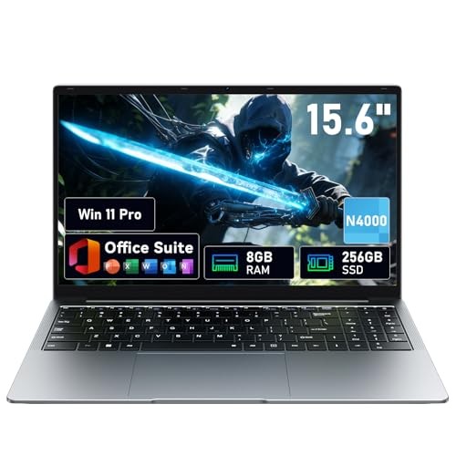 Laptop Computer 15.6″ Win11 Pro Laptops 8GB RAM 256GB Silver-8GB-256GB N4000