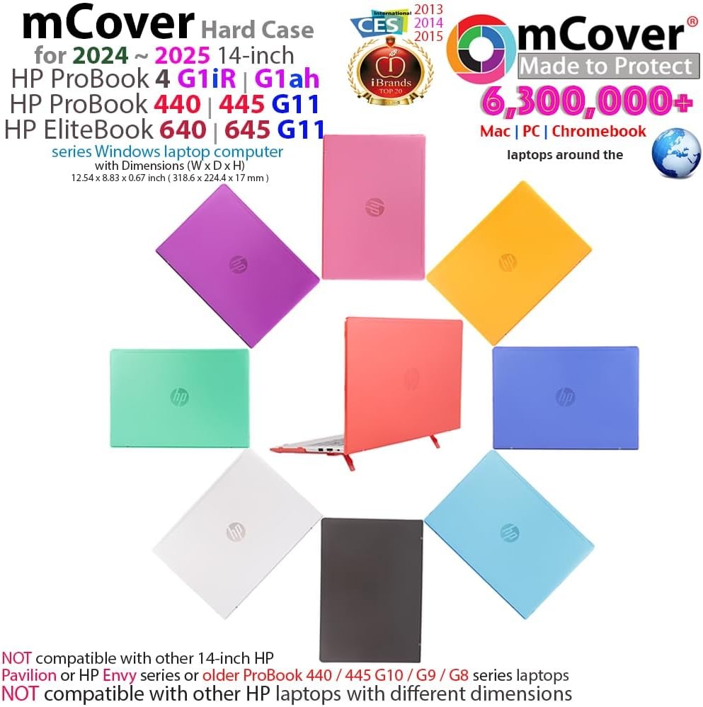 Black Case for 2024-2025 14″ HP ProBook 440/445 G11 Series Notebooks Only