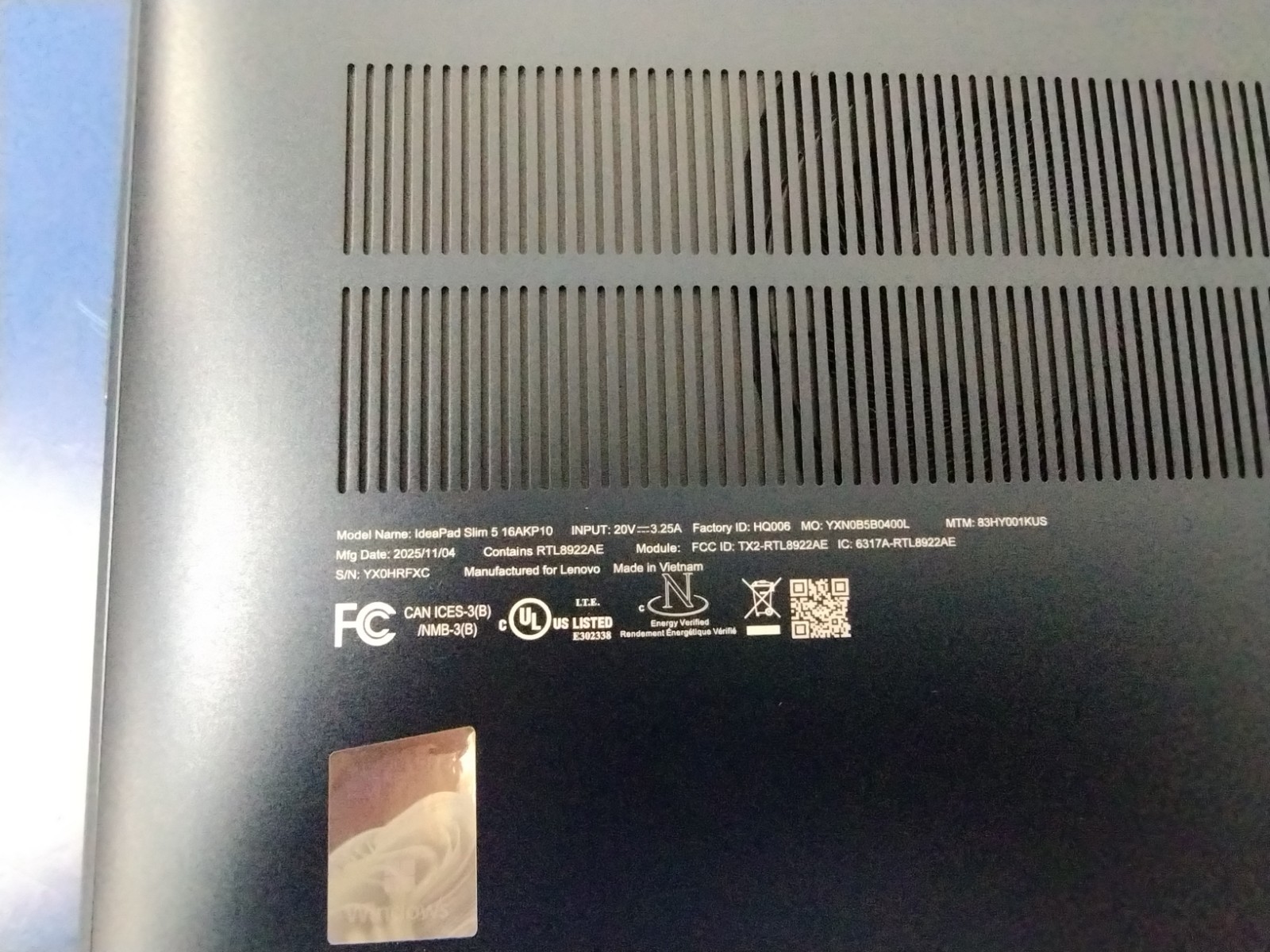 LENOVO IdeaPad Slim 5 16AKP10, AMD Ryzen AI 7 350, 16 GB RAM, 1 TB NVMe SSD