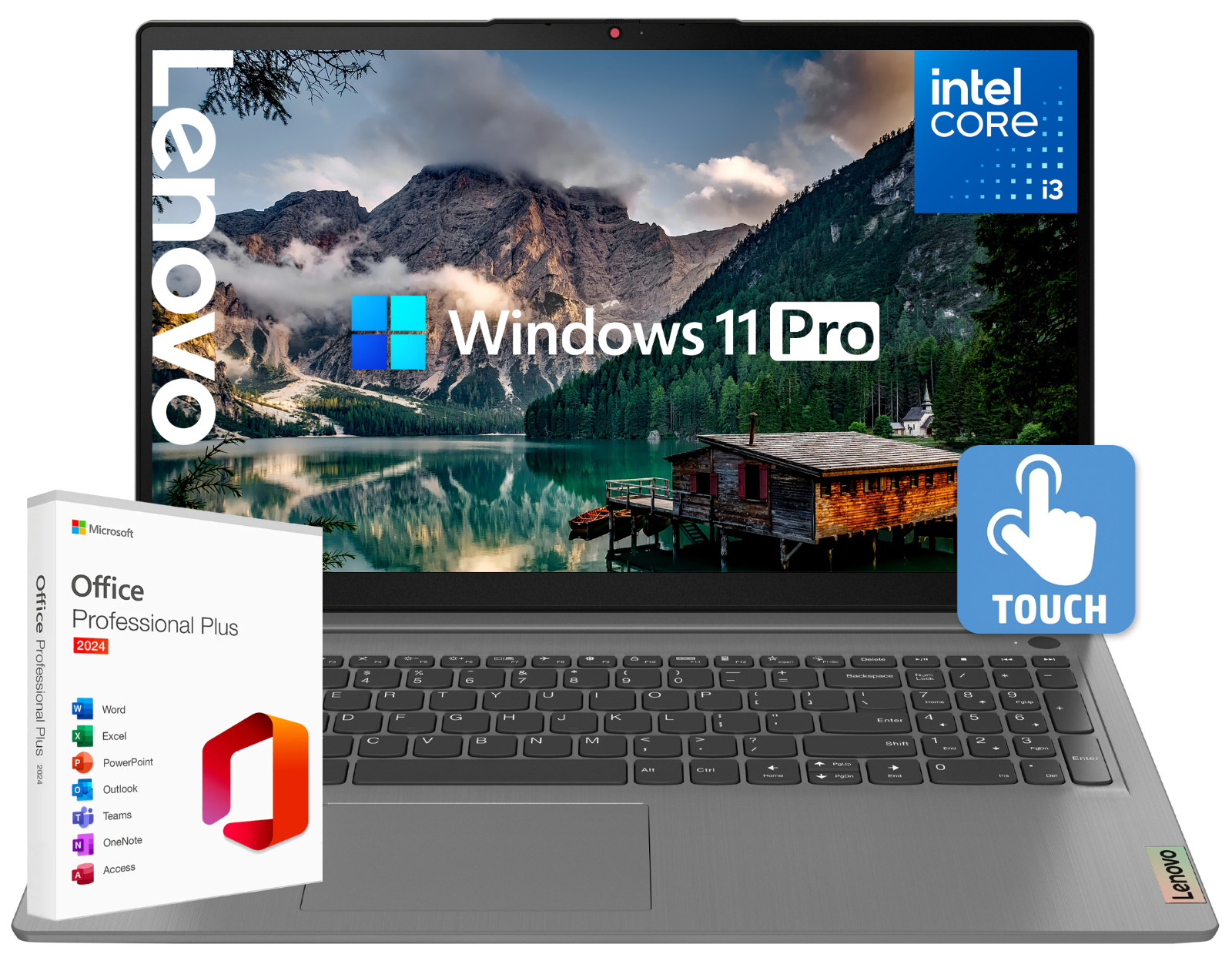 Lenovo IdeaPad 15.6″ Touch Laptop Intel i3, 12GB RAM 256GB SSD + Lifetime Office