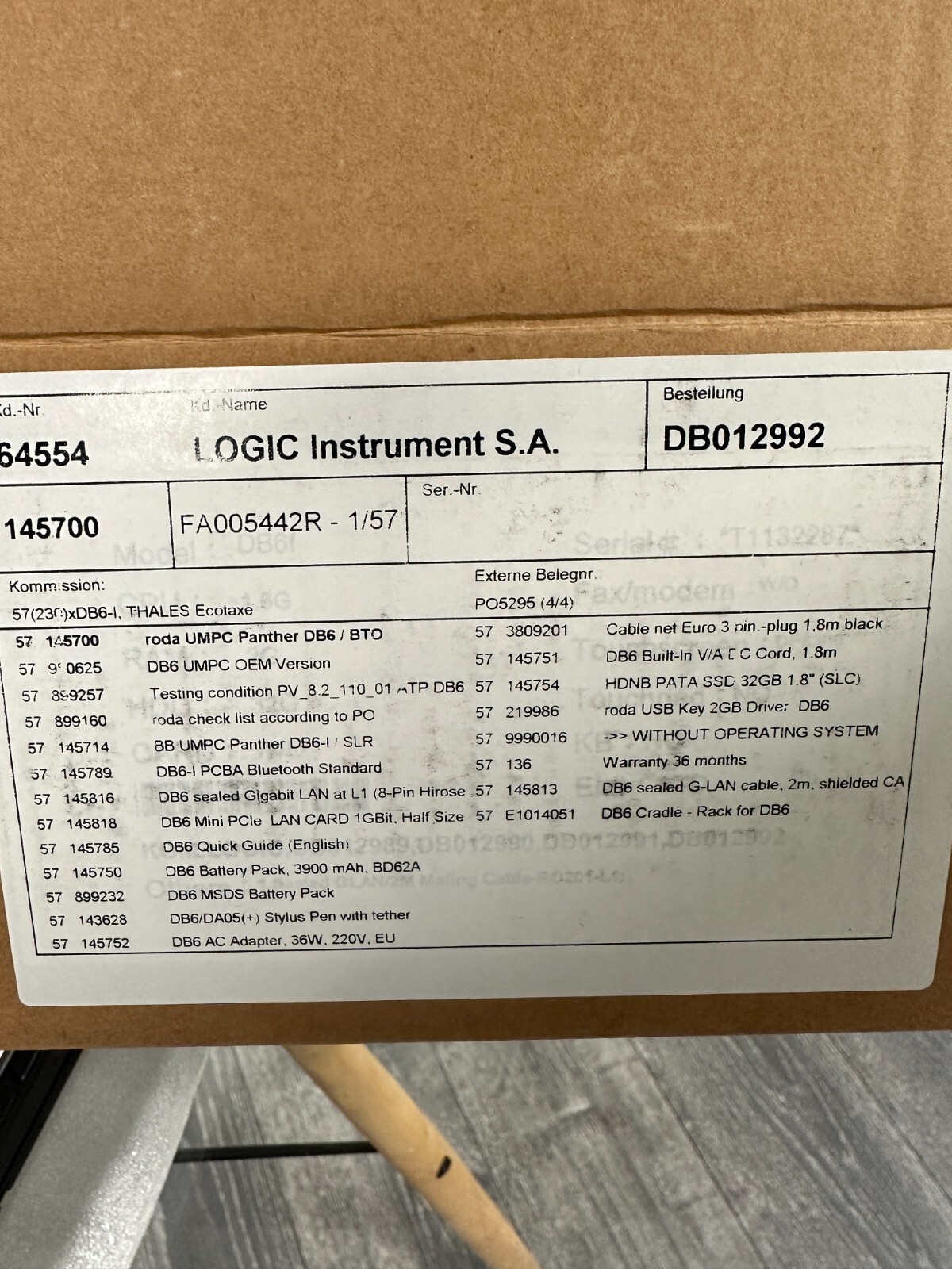 Roda Computer DB6 Handheld Durci USB Sim PC UMPC Panther Logic Instrument WXP @