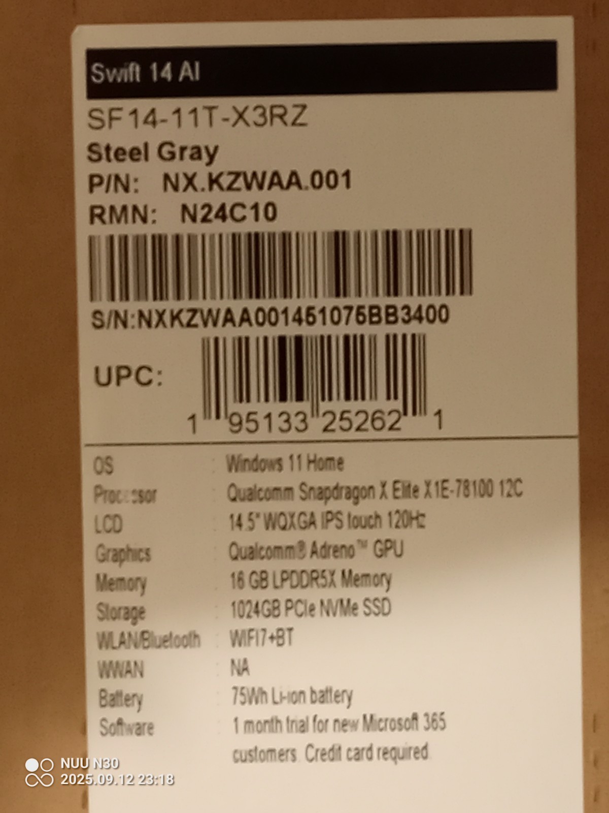 Acer Swift 14: 14.5″ 2024 model. Brand new still sealed in the box.