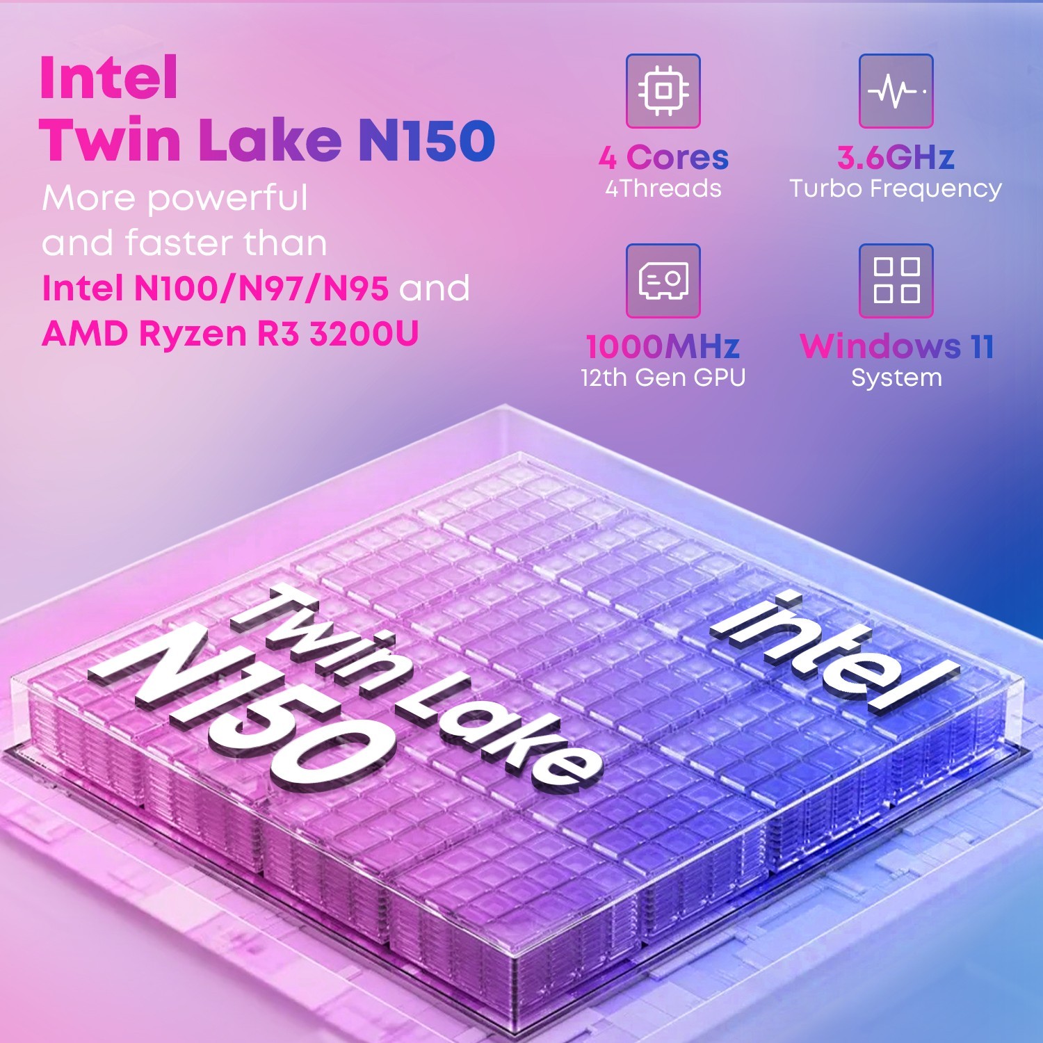 CHUWI MiniBook X 10.51″ Windows 11 Laptop Intel N150 up to 3.6GHz 16GB 512GB SSD