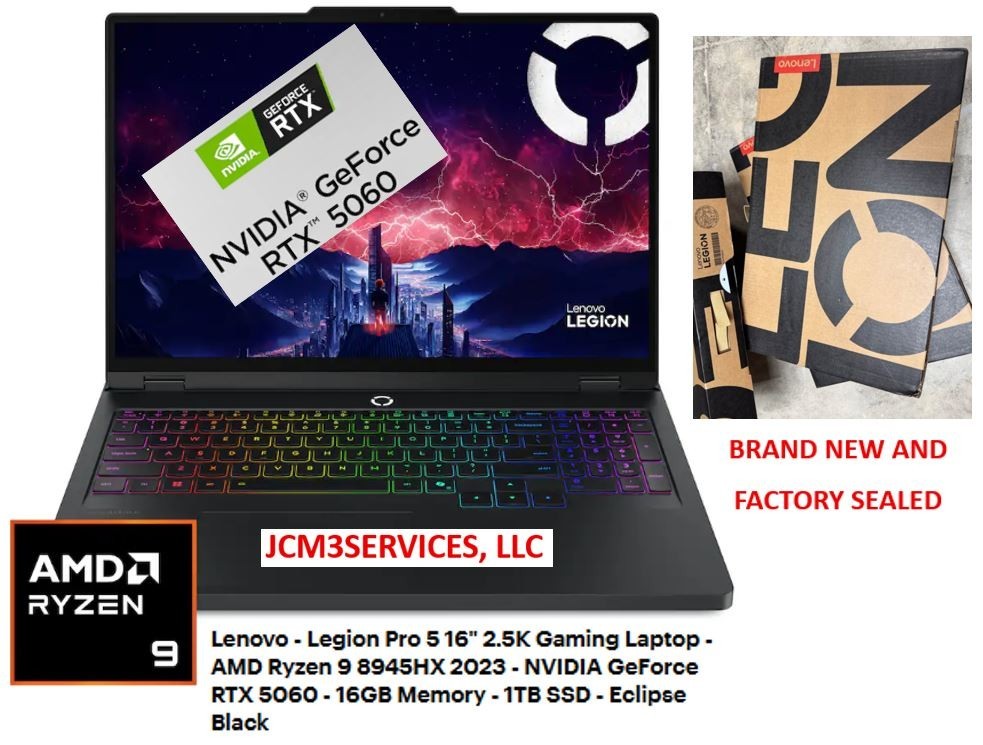 NEW Lenovo Legion Pro 5 16″ Gaming Laptop Ryzen 9 8945HX 16GB 1TB SSD RTX 5060