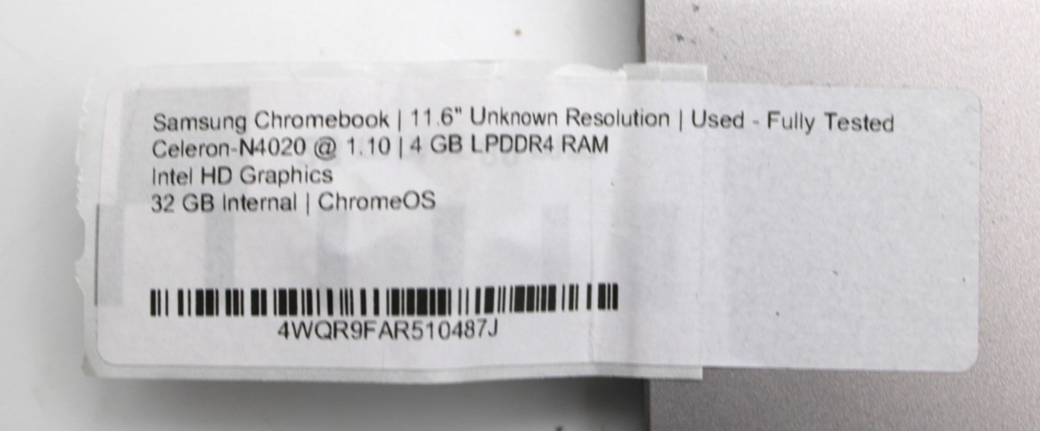 Samsung ChromeBook4 Celeron-N4020@1.1GHz 4GB LPDDR4 32GB Chrome OS *USED/TESTED*