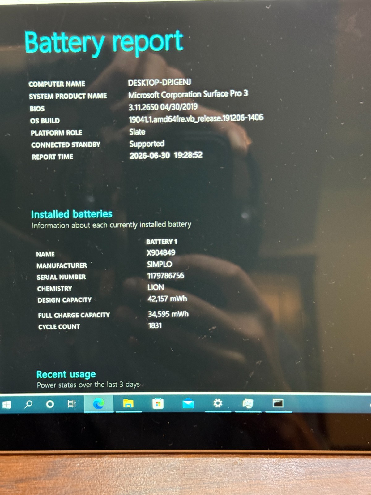 *AS-IS* Microsoft Surface Pro 3 12” Core i7-4650U 1.7GHz 8GB 256GB W10 READ