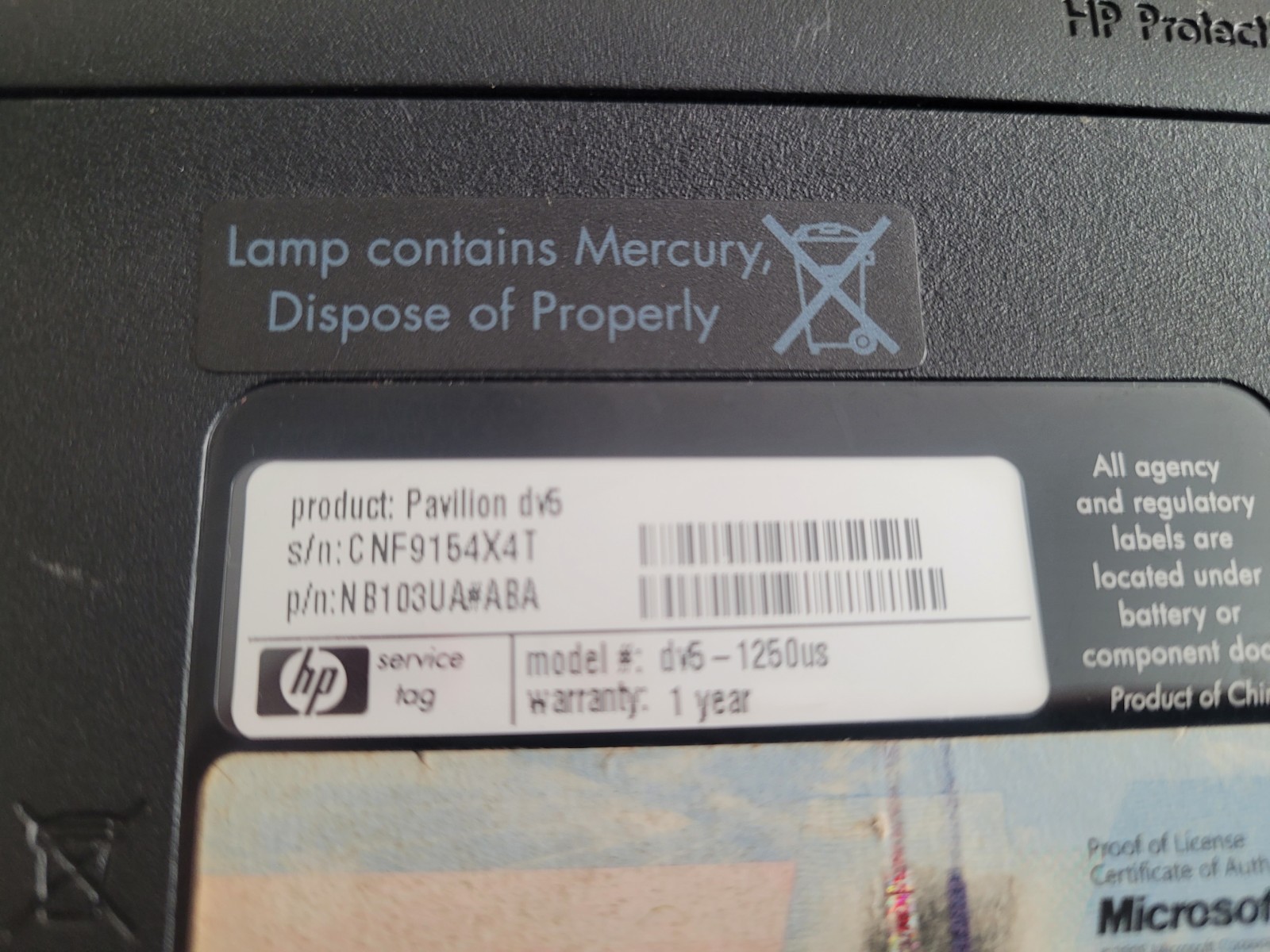 HP Pavilion dv5-1250us Laptop For Parts or Repairs, Broken Screen, Powers On