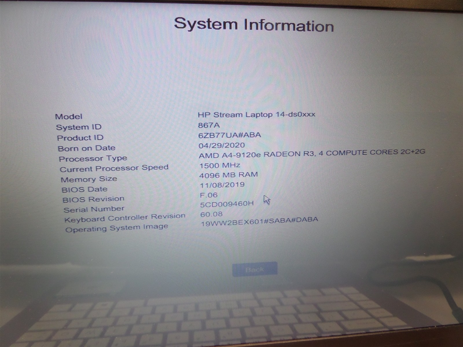 HP Stream 14-ds0040nr 14″ Laptop A4-9120e 1.5GHz CPU 4GB RAM 32GB eMMC Win10