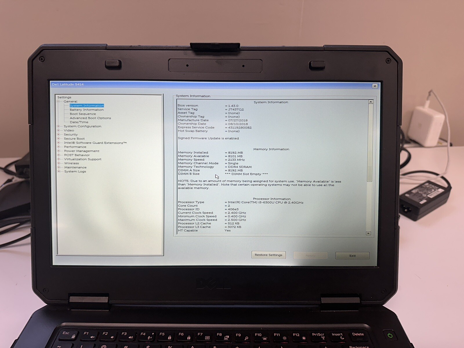 ✅ Dell Latitude 14 Rugged 5414 ✅ 14″ i5-6300U 2.4GHz ✅ 8GB RAM ✅ NO SSD ✅ PARTS