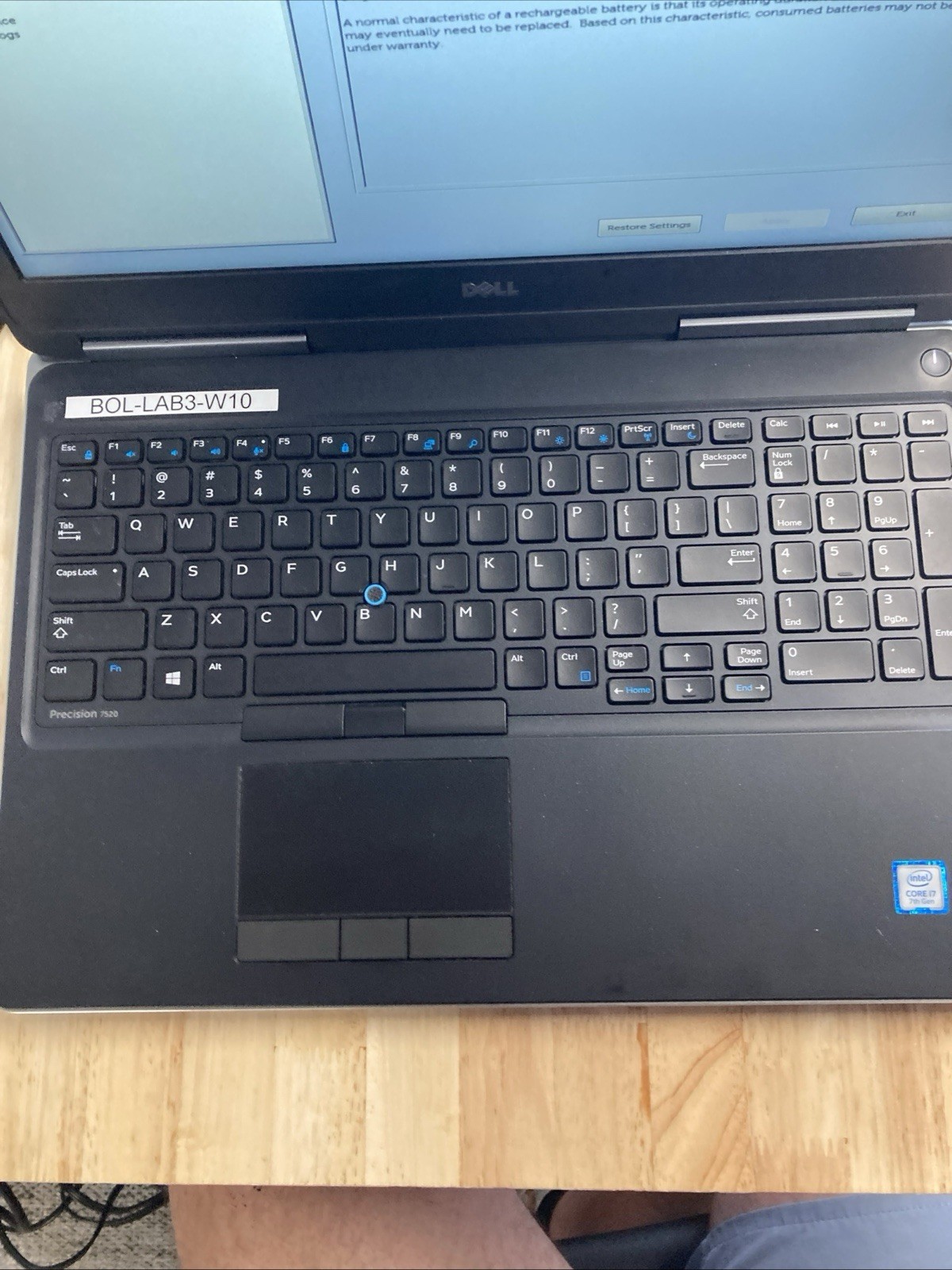 Dell precision 7520 i7-7820HQ 16gb Ram NO HDD NO Battery #1002