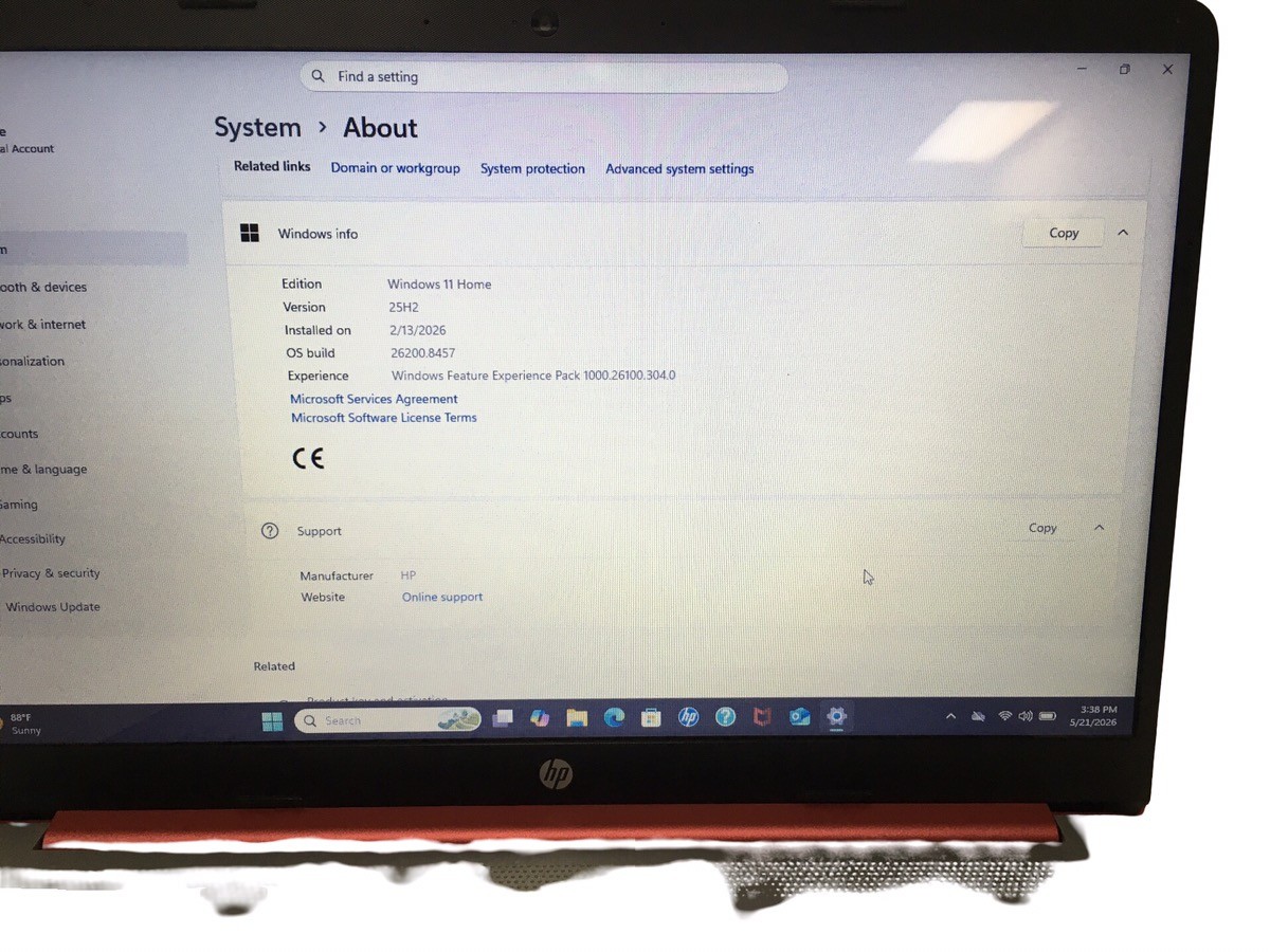 P 15-DW0083WM 15.6″ LAPTOP INTEL PENTIUM R 4GB RAM 128GB SSD RED WIN (EPJ033498)