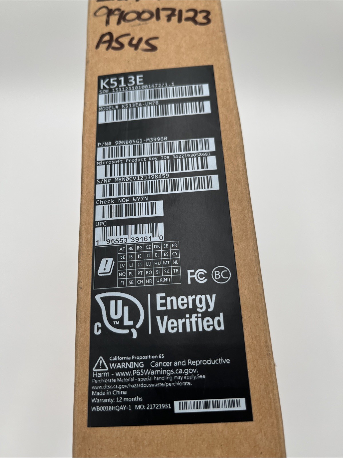 Asus Vivobook 15 K513E Silver- New Sealed Box