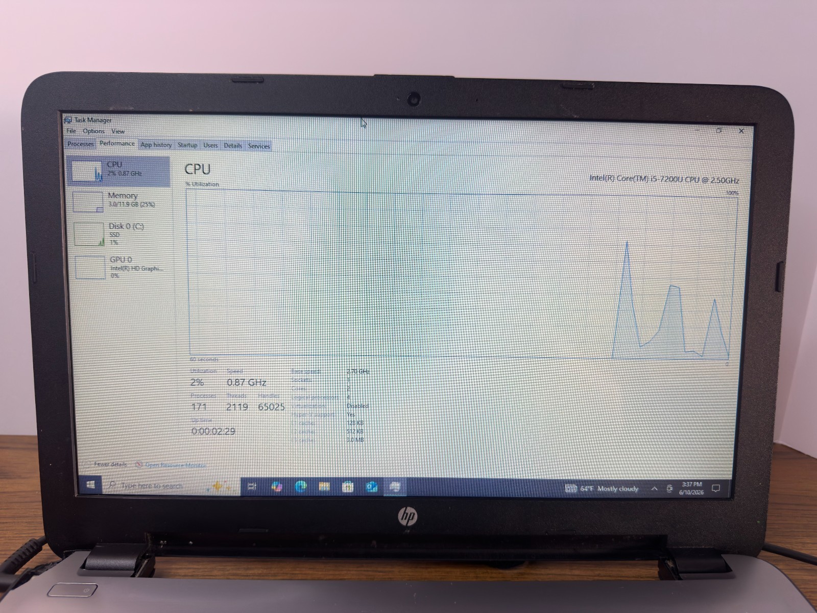 HP NoteBook 15-ay127cl | 15.6″ | i5-7200U 2.5GHz | 12GB RAM | 120GB SSD | *READ*