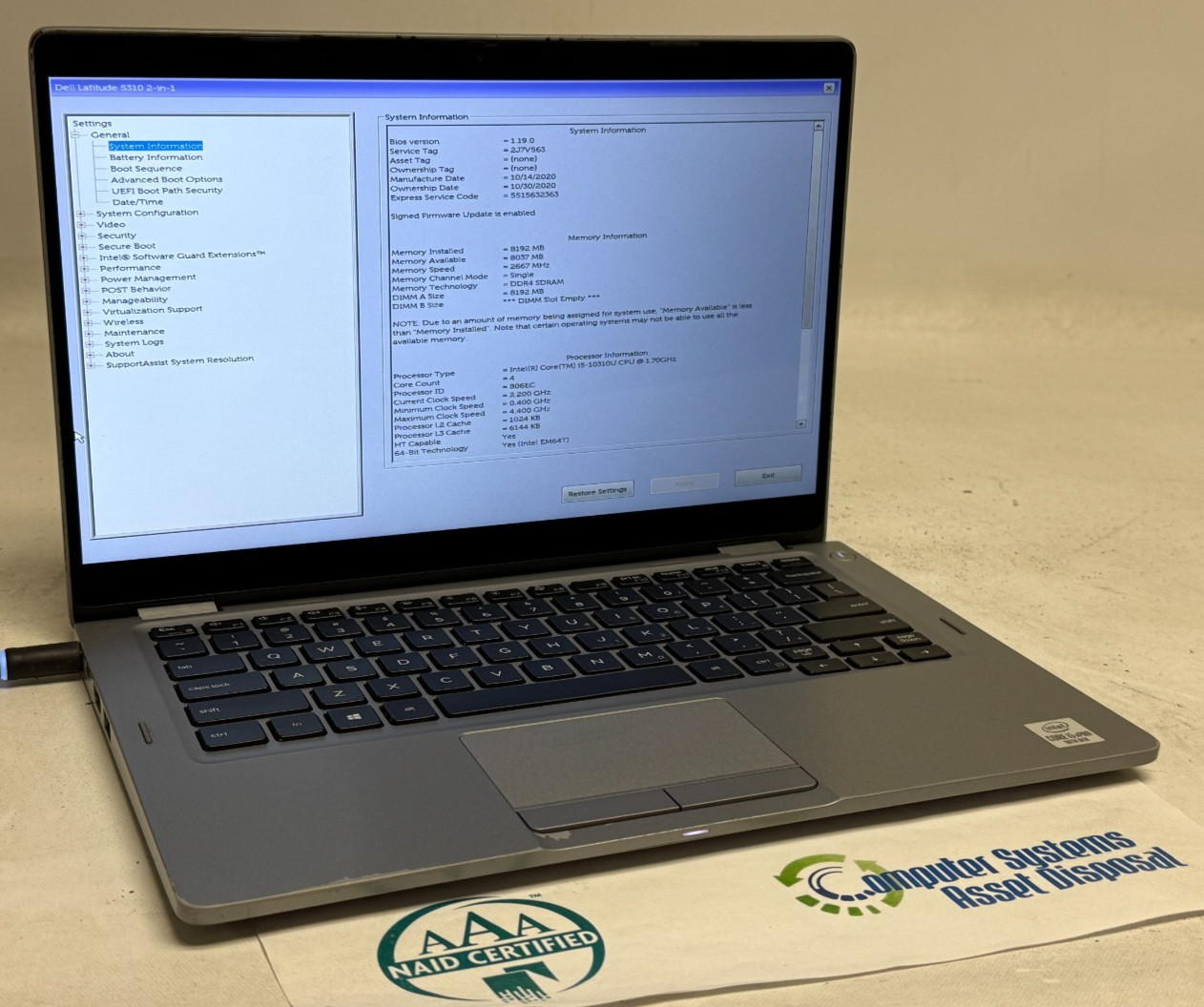 Dell Latitude 5310 2in1 13.3″ (i5-10310u – 8GB RAM – 256GB SSD – Win11Home)