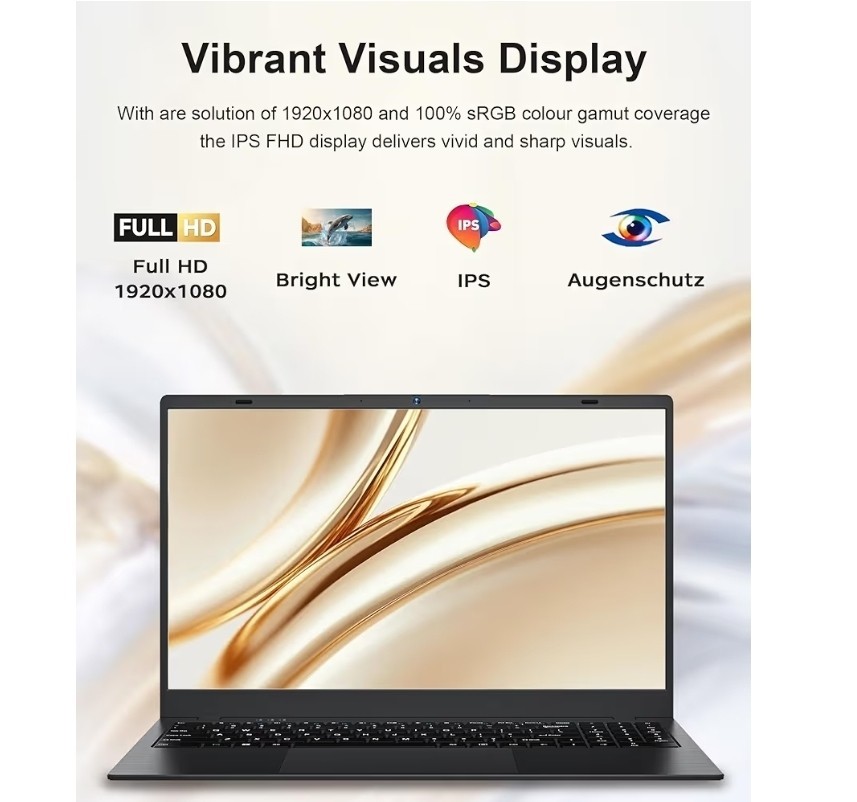 intel 15.6″ FHD IPS Laptop Intel 6500Y 16GB RAM 512GB SSD Gray Windows 11