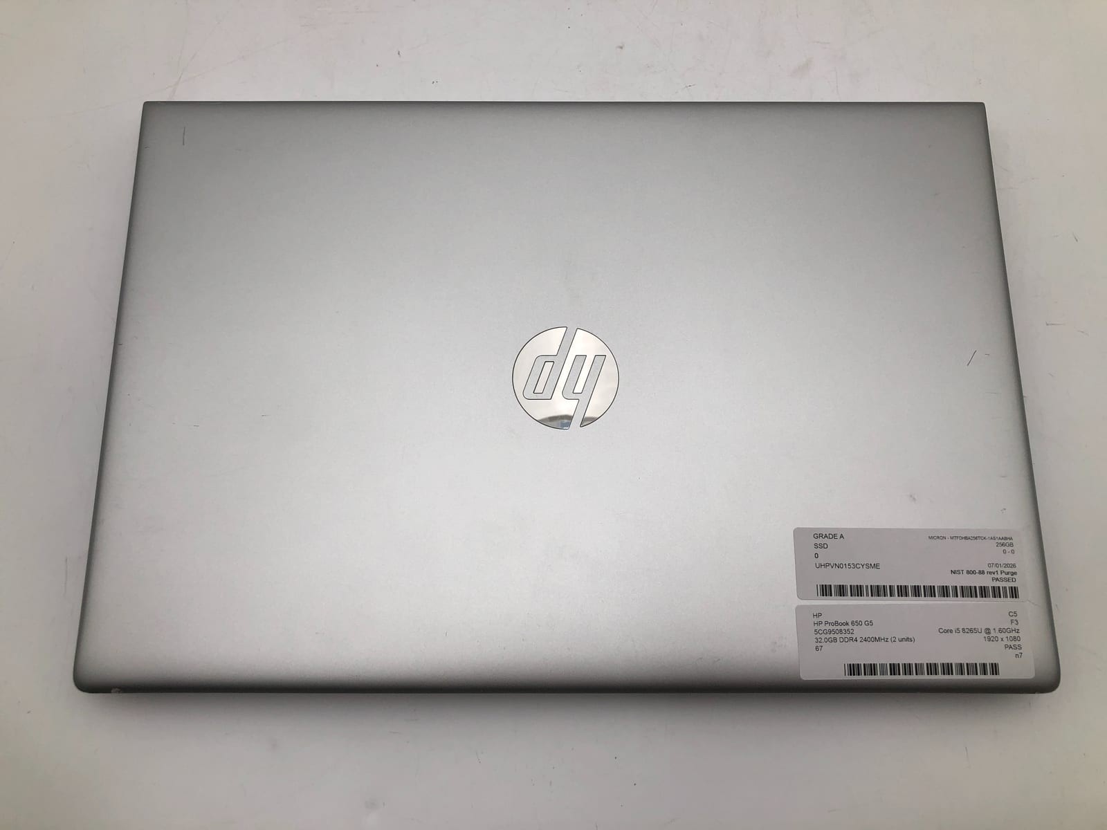 HP | HP ProBook 650 G5 | i5-8265U | 32GB | 256GB NVMe | Win 11 Pro | 67% Battery