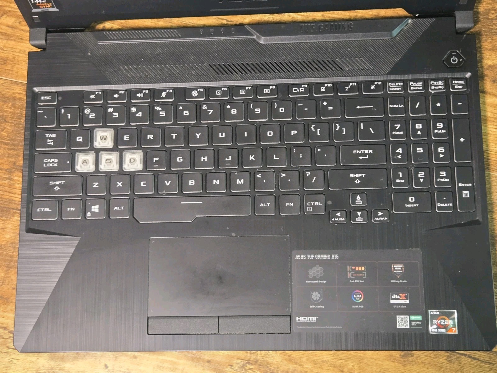 Asus TUF GAMING RYZEN-4800H 16GB 512GB-NVMe + 1TB-HDD W11P Charger *Error, READ*