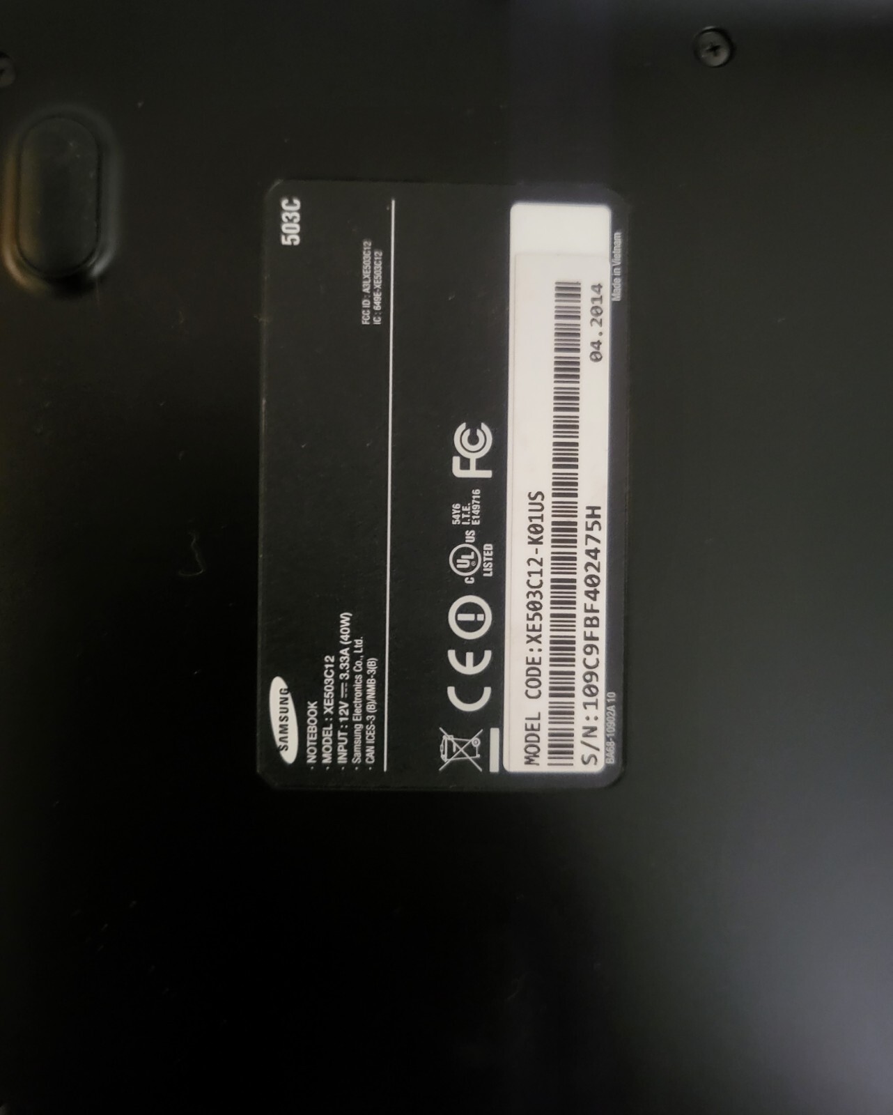 SAMSUNG XE503C12-K01US 11.6″ CHROMEBOOK 2 COMPUTER With Box Mouse Manual Charge