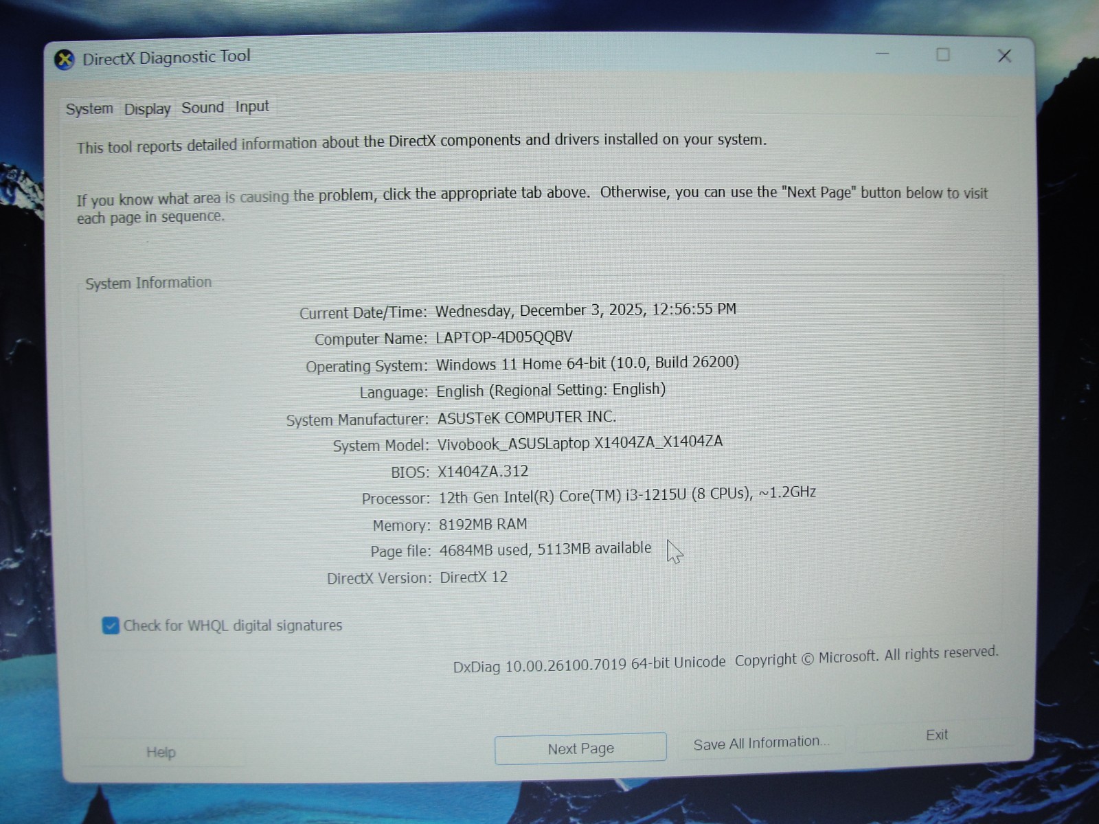 ASUS VivoBook X1404ZA 14″ i3-1215U 8GB 128GB SSD FHD Laptop Win 11 Home