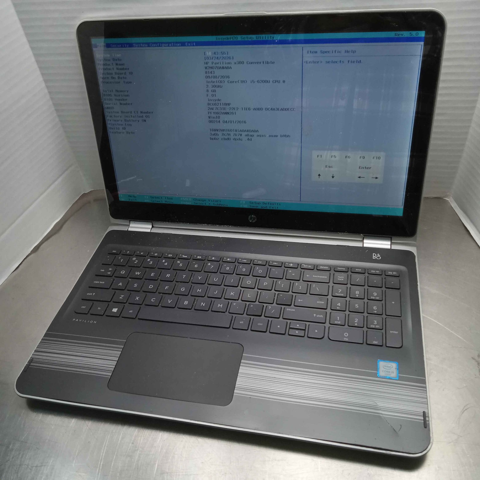 READ HP 15-bk020wm 15.6″ Laptop i5-6200U 2.30GHz 8GB RAM No HDD ^