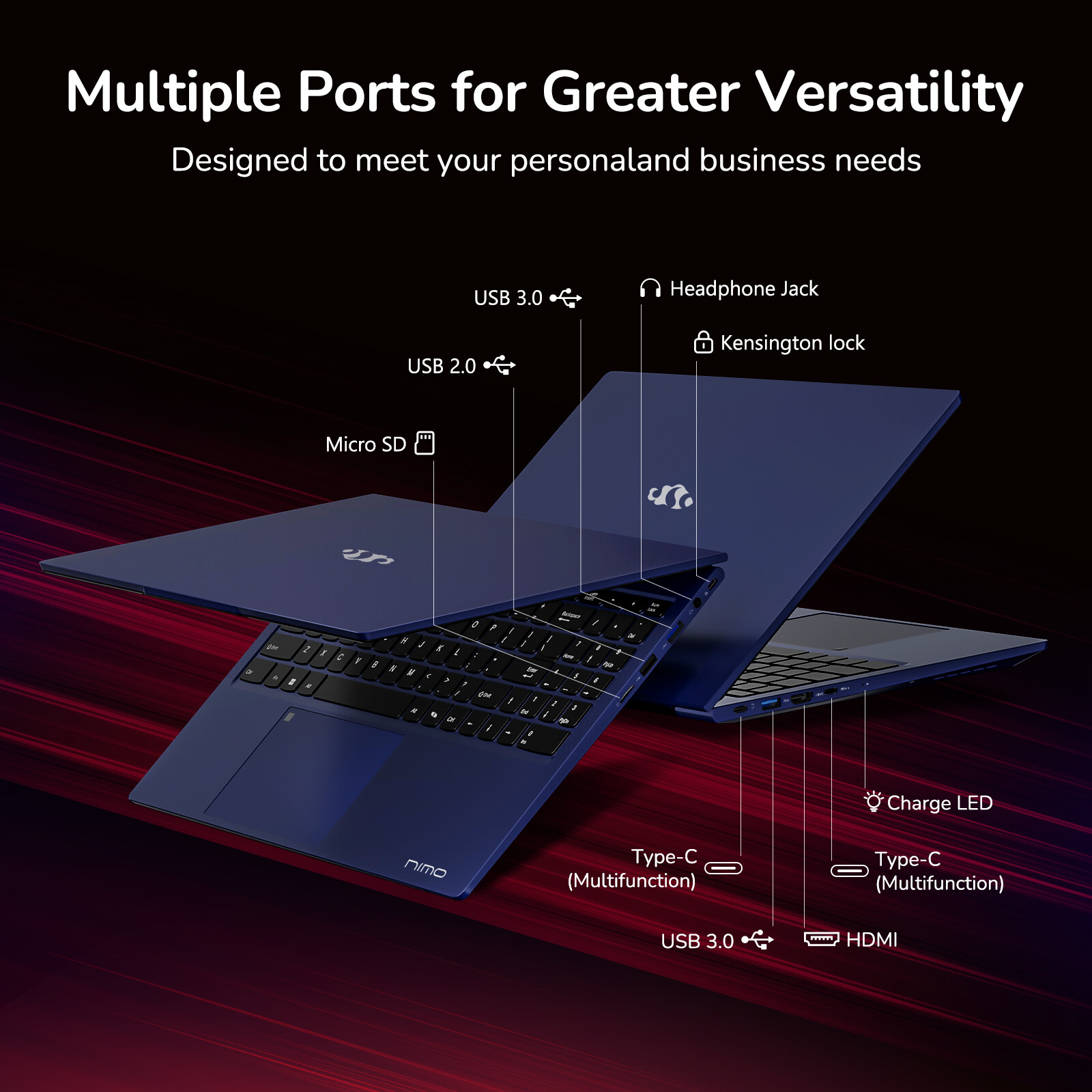 NIMO 15.6 FHD Laptop 8 Cores AMD Ryzen 7 6800H, 32GB DDR5 RAM 1TB SSD Wifi 5