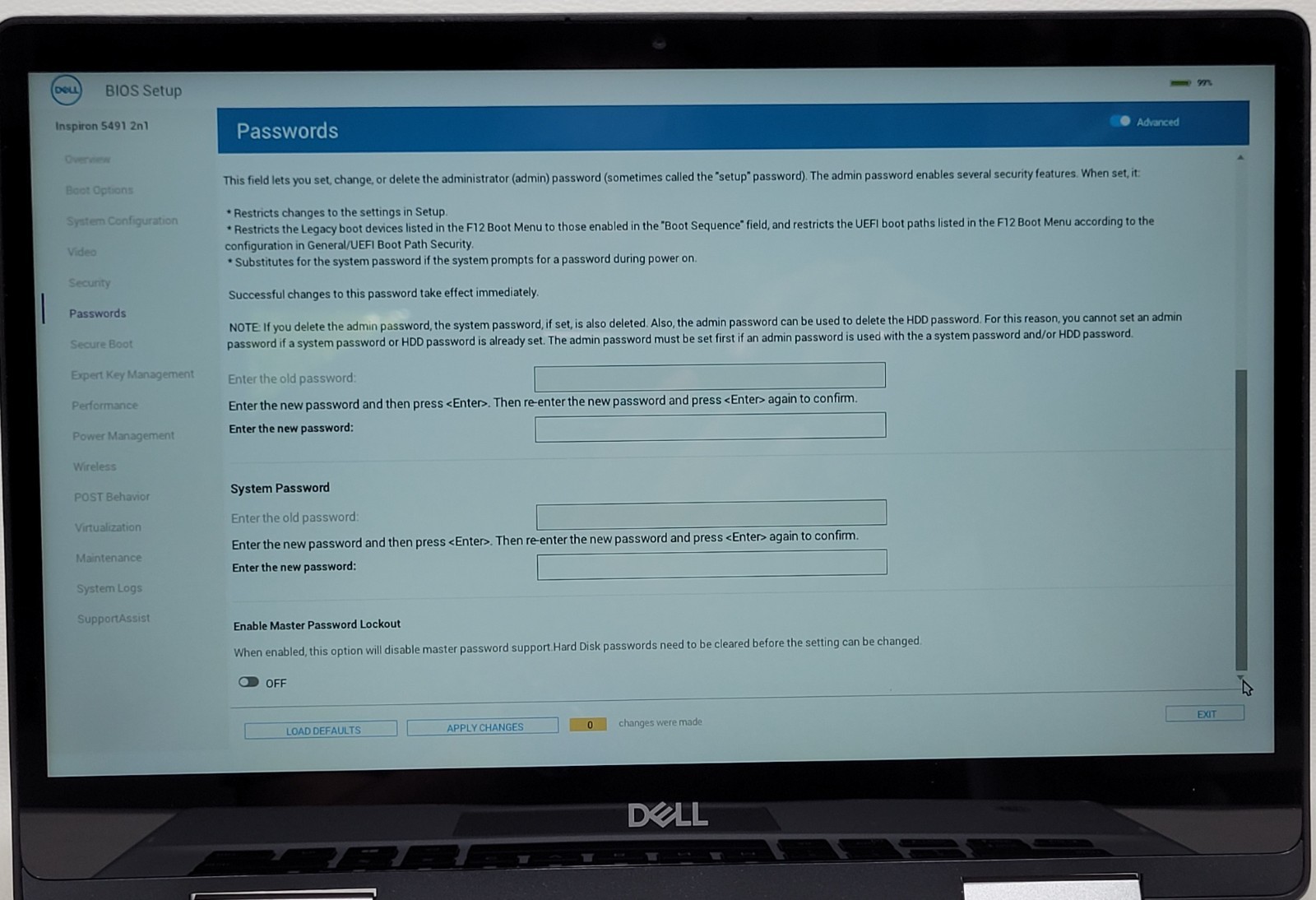 Dell Inspiron 5491 2 in 1 i7 10Gen 16GB NO ADAPTER (UID TE043B5D79)