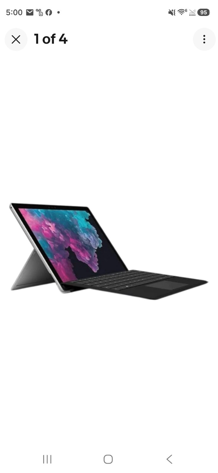 Microsoft Surface Pro 6 1796 i5-8350U 8GB 128GB SSD Win 11 Home w/ Keyboard