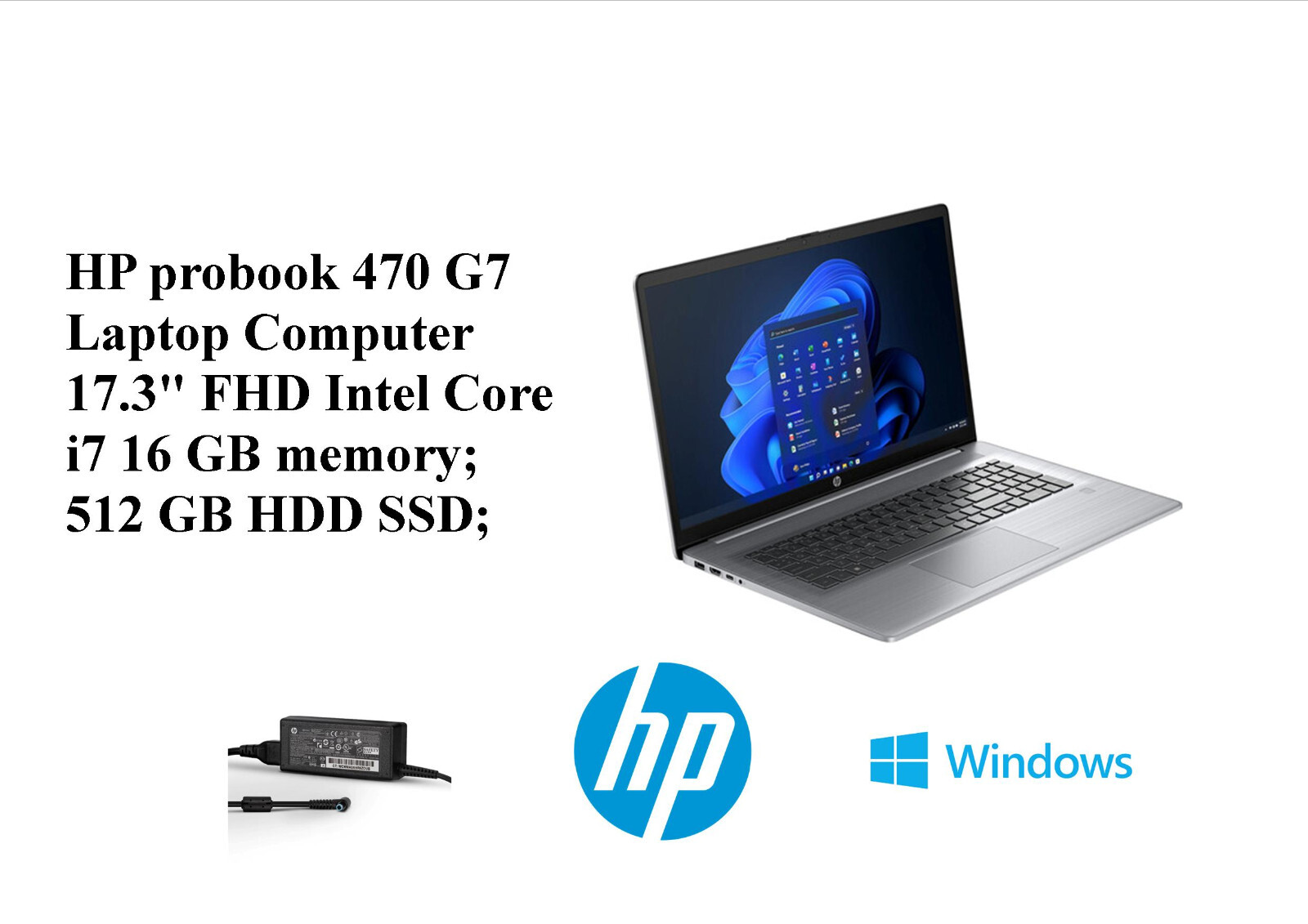 HP 470 G7 Windows 10 Pro 17″ Laptop Intel Core i7 10510U 1.80GHZ16GB 512GB SSD