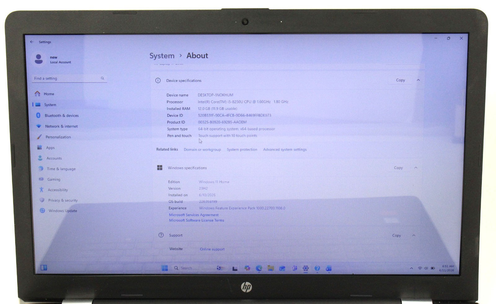 HP Notebook 17″ 17-bs153cl 256GB SSD 12GB RAM Win 11 1.6GHz i5-8250U; 563582