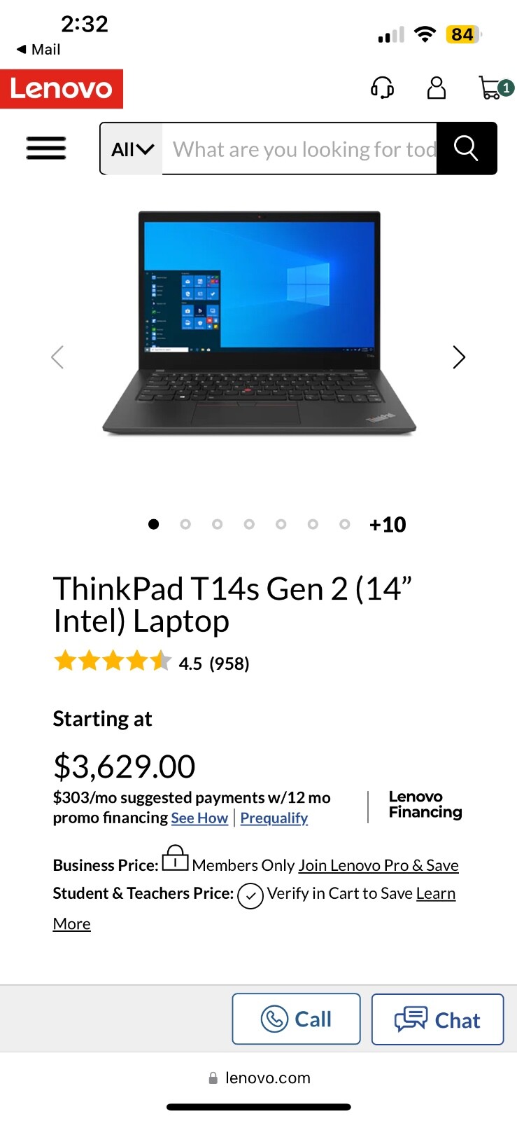 lenovo thinkpad t14s gen2 storm grey 14” Laptop
