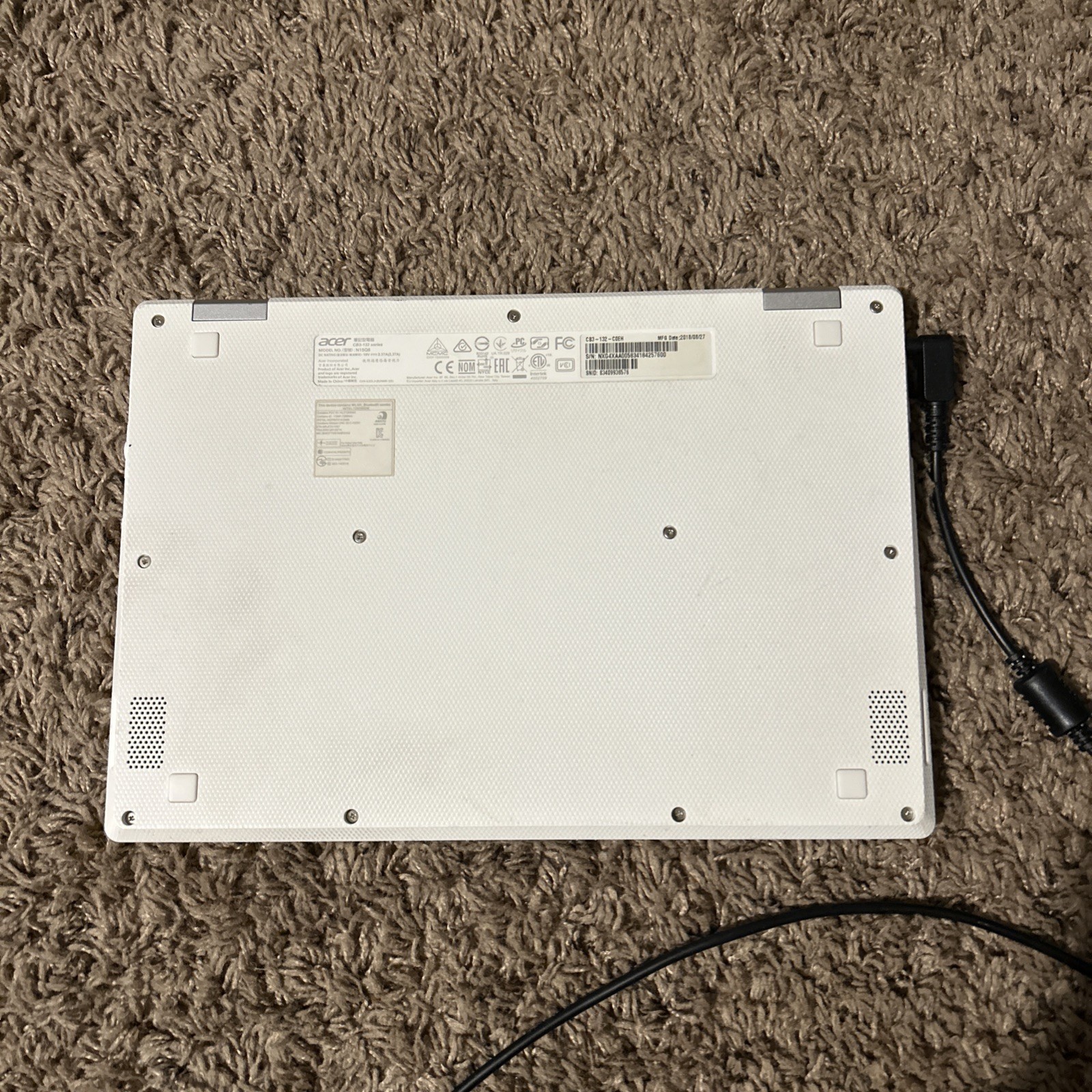 Acer Chromebook 11 CB3-131 11.6″ White Laptop – With Charger – Tested & Working