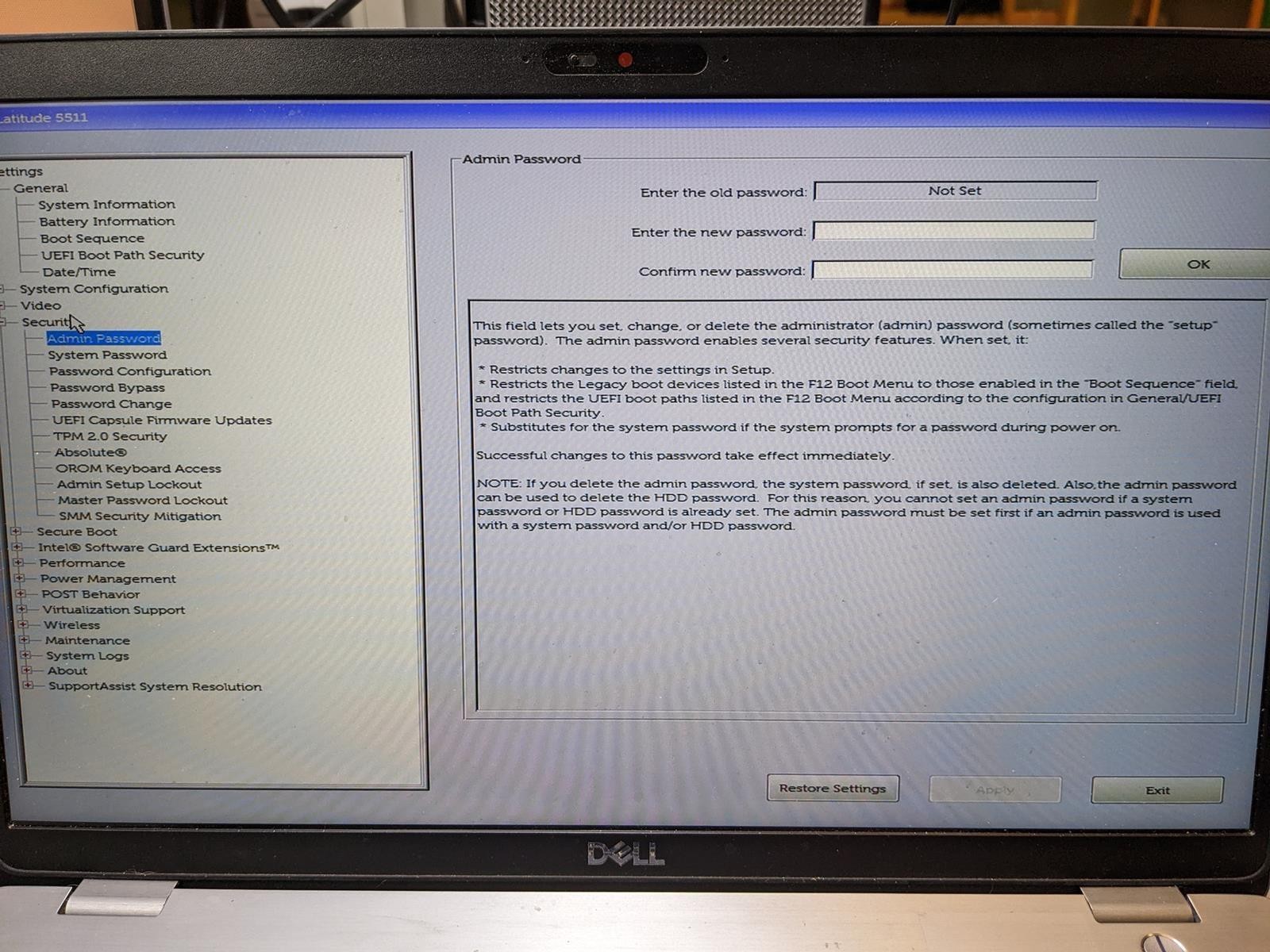 DELL LATITUDE 5511 i5-10300H @ 2.5 GHz, 4GB RAM, NO HDD/OS