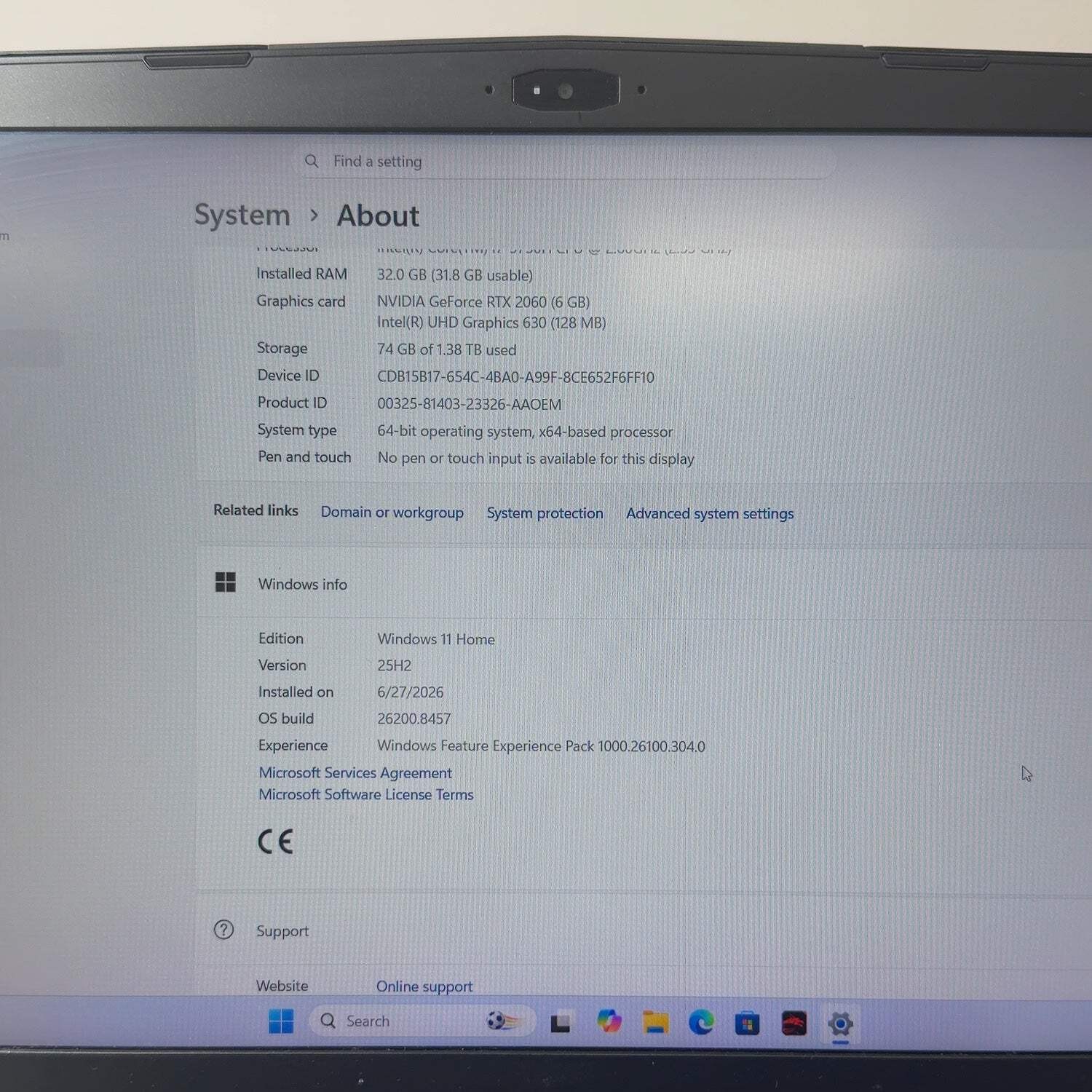 MSI Raider GE63 9SE 15.6″ i7-9750H 2.6GHz 32GB RAM 1TB SSD GeForce RTX 2060